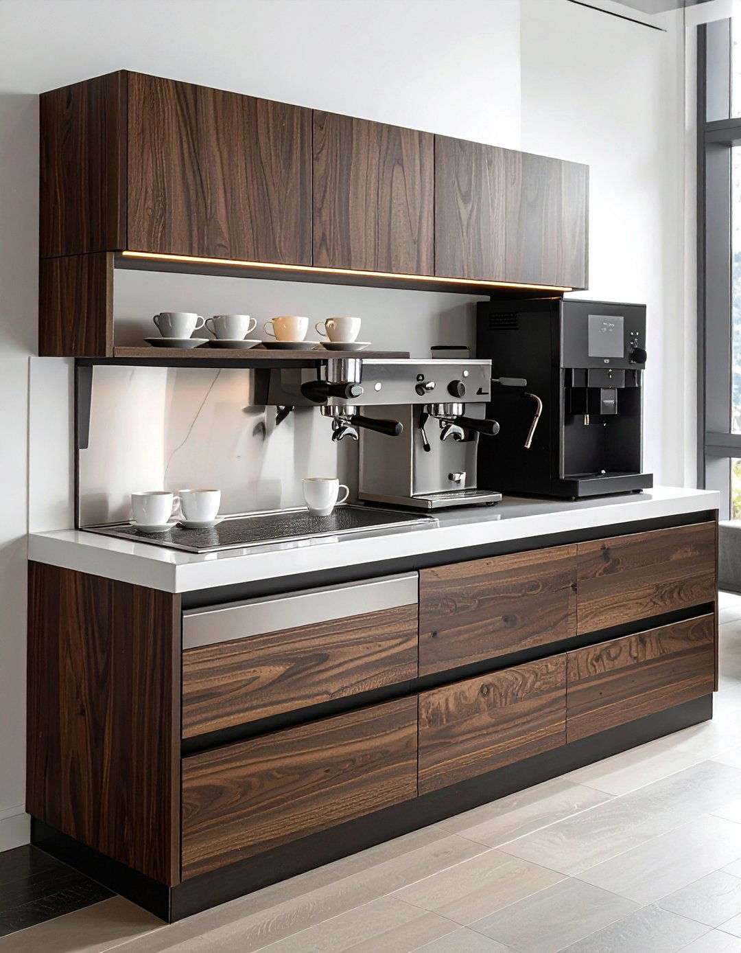 Built in espresso machine - 30 beverage station kitchen ideas