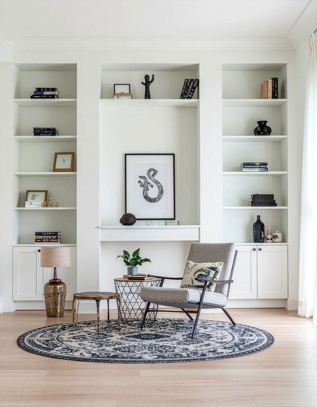 Built in floor to ceiling bookshelves - 30 low ceiling living room ideas