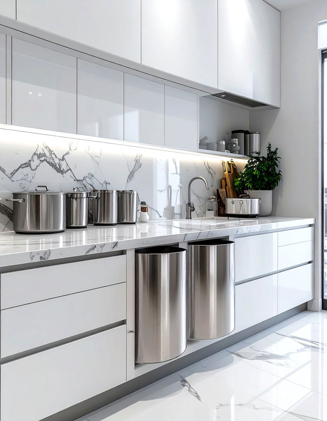 Built in flour bins - 30 kitchen baking station ideas