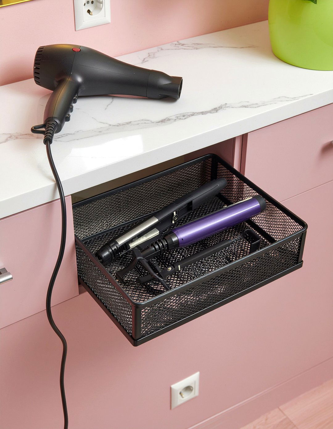 Built in hair tool organizer - 30 bathroom built-in ideas