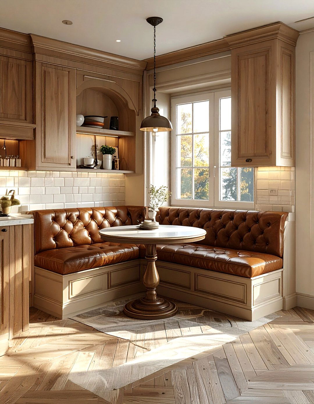 Built in kitchen booth - 30 kitchen character ideas