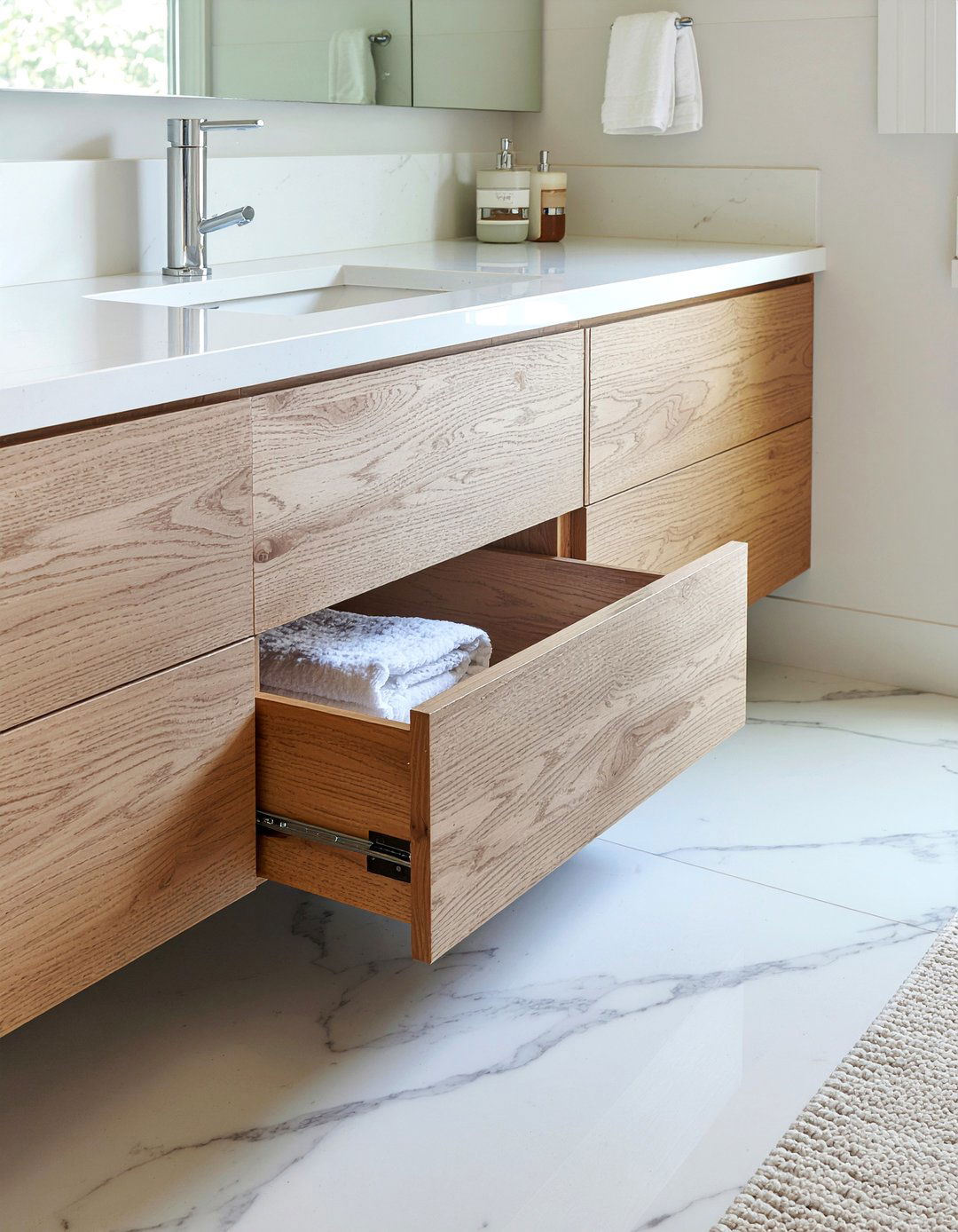 Built in laundry hamper - 30 bathroom innovative storage ideas