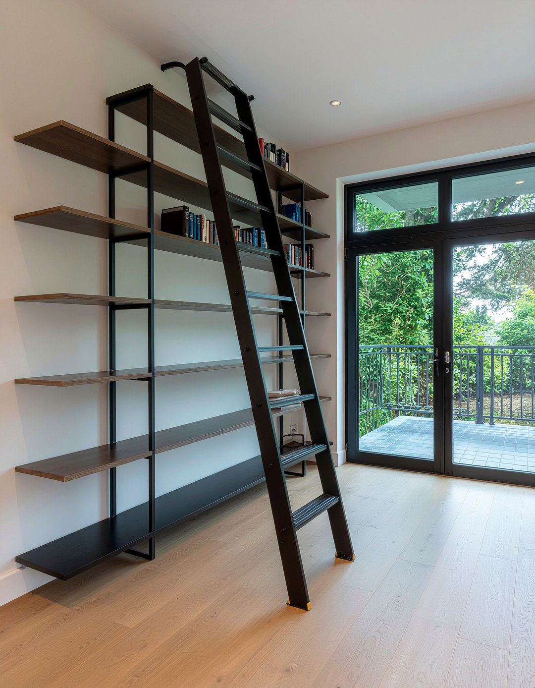 Built in library ladder - 30 living room built-in bookcases