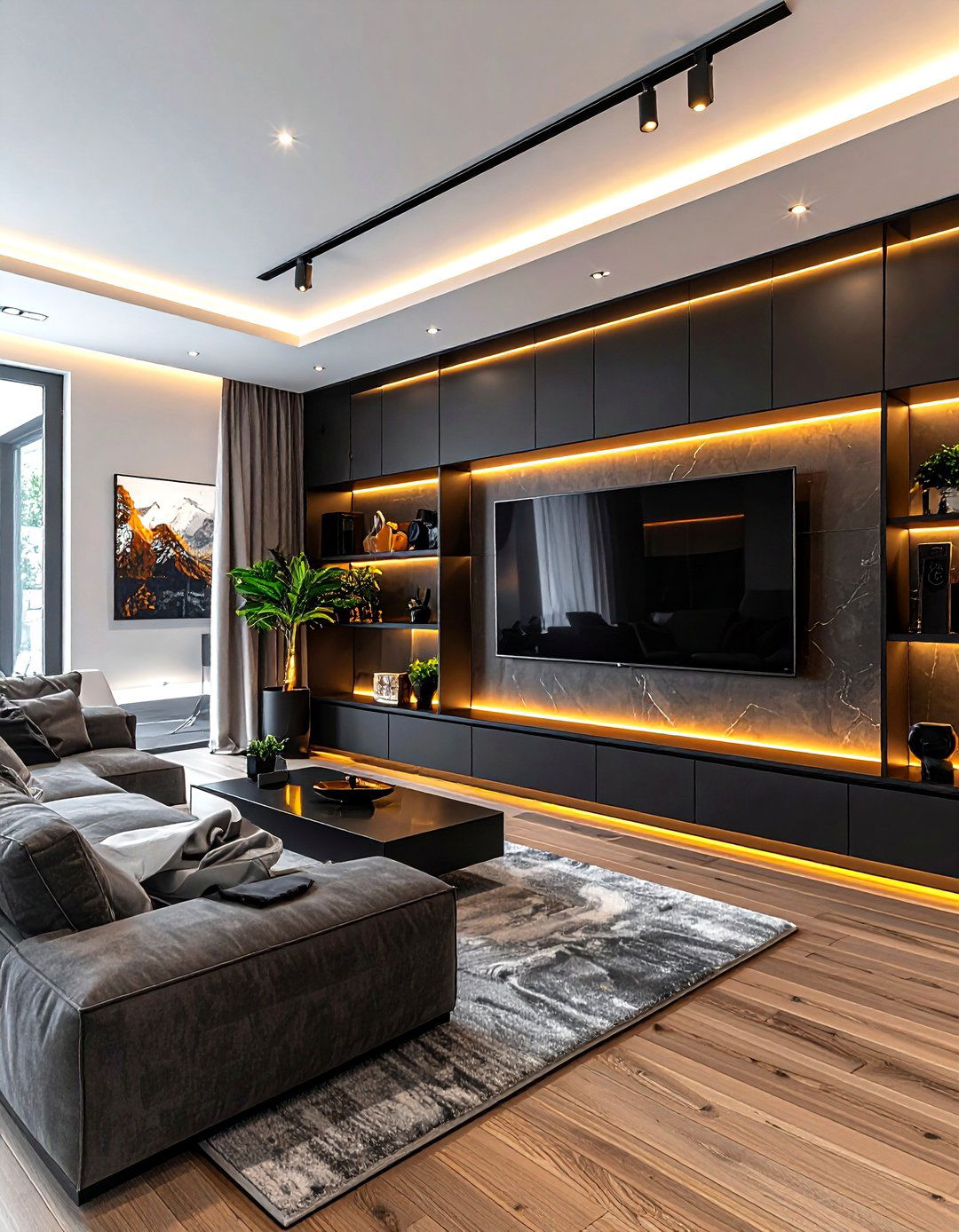 Built in media wall - 30 living room built-in ideas