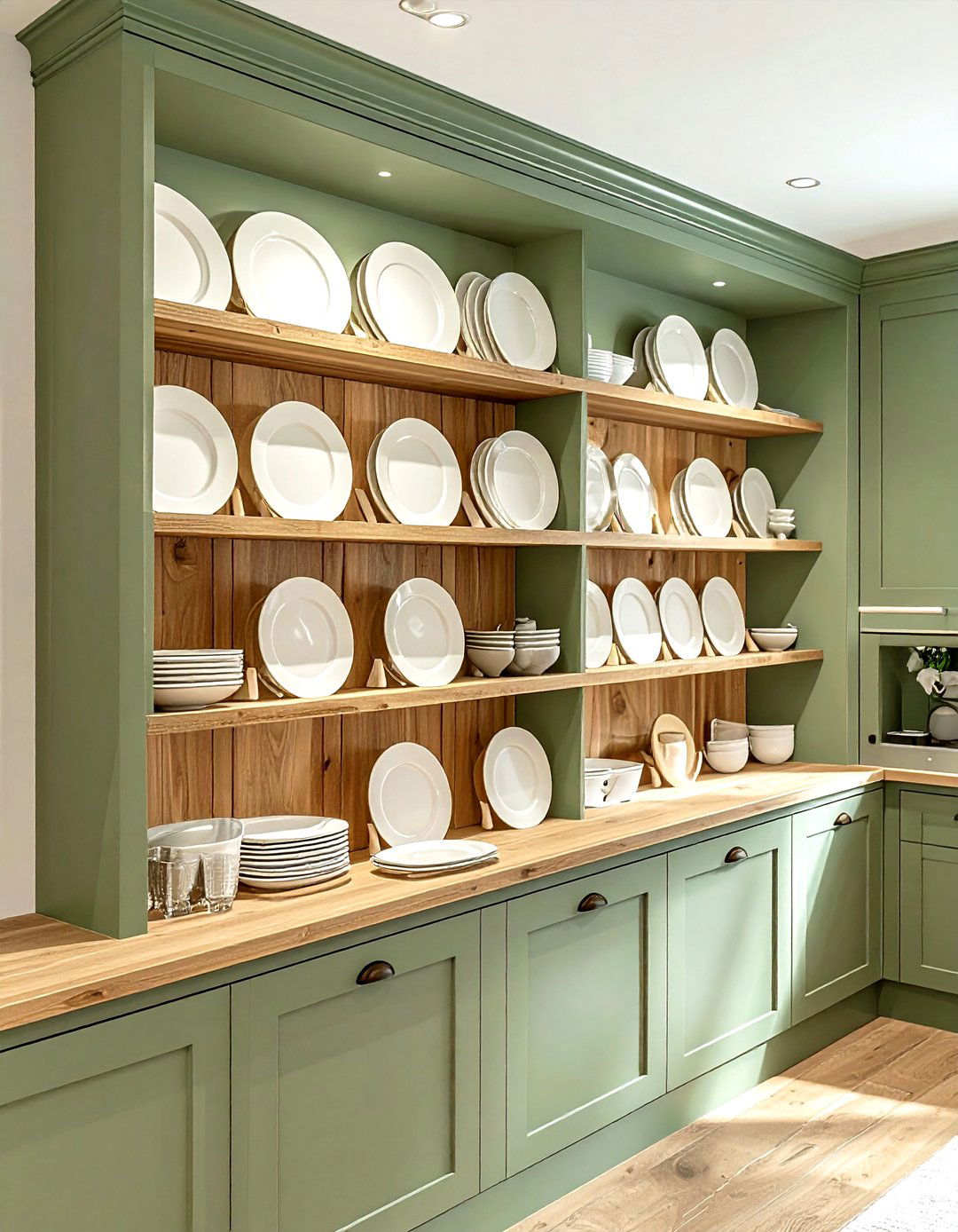 Built in plate display rack - 30 kitchen built-in storage ideas