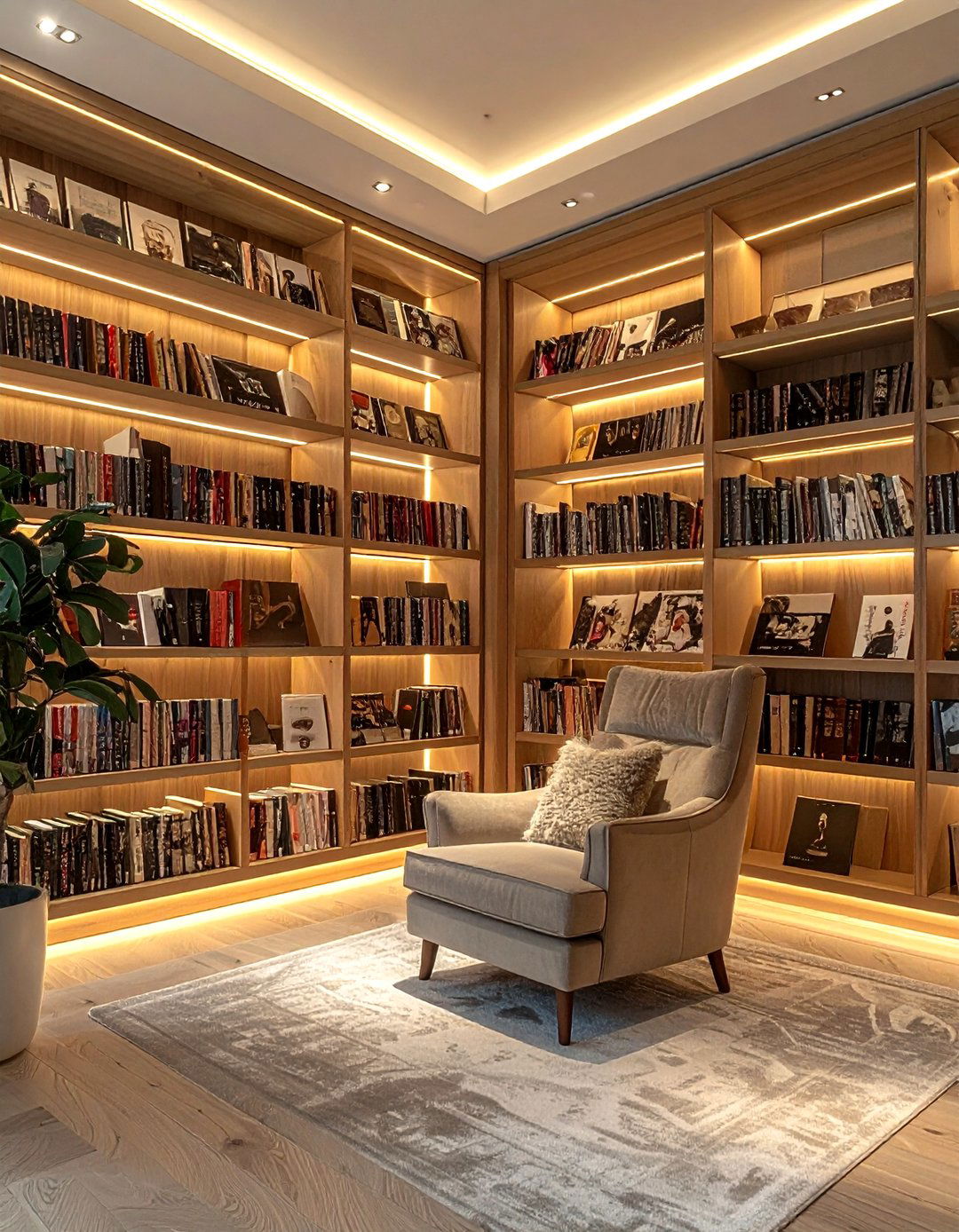 Built in record shelving - 30 record collection display ideas