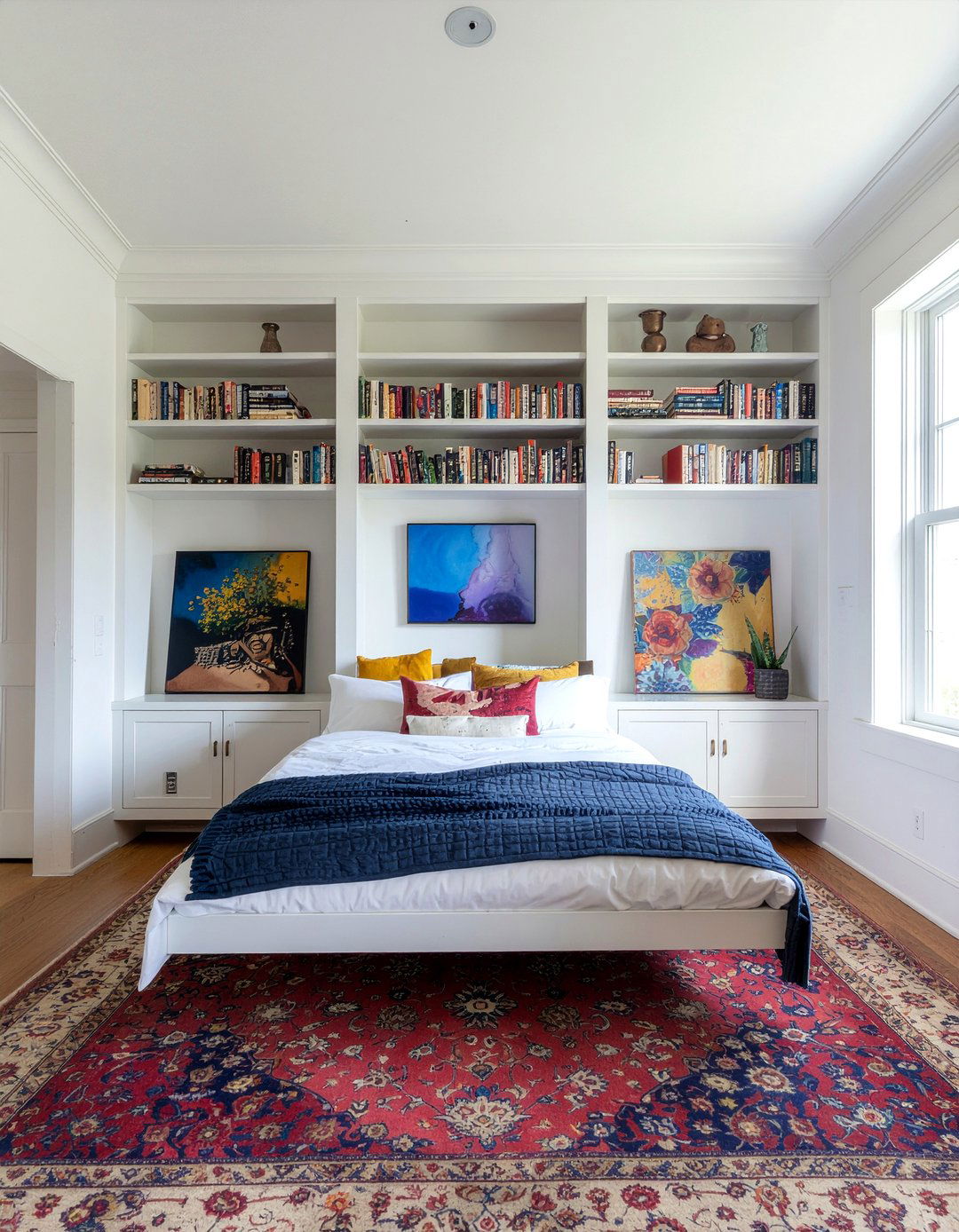 Built in shelf half wall - 30 bedroom half wall ideas