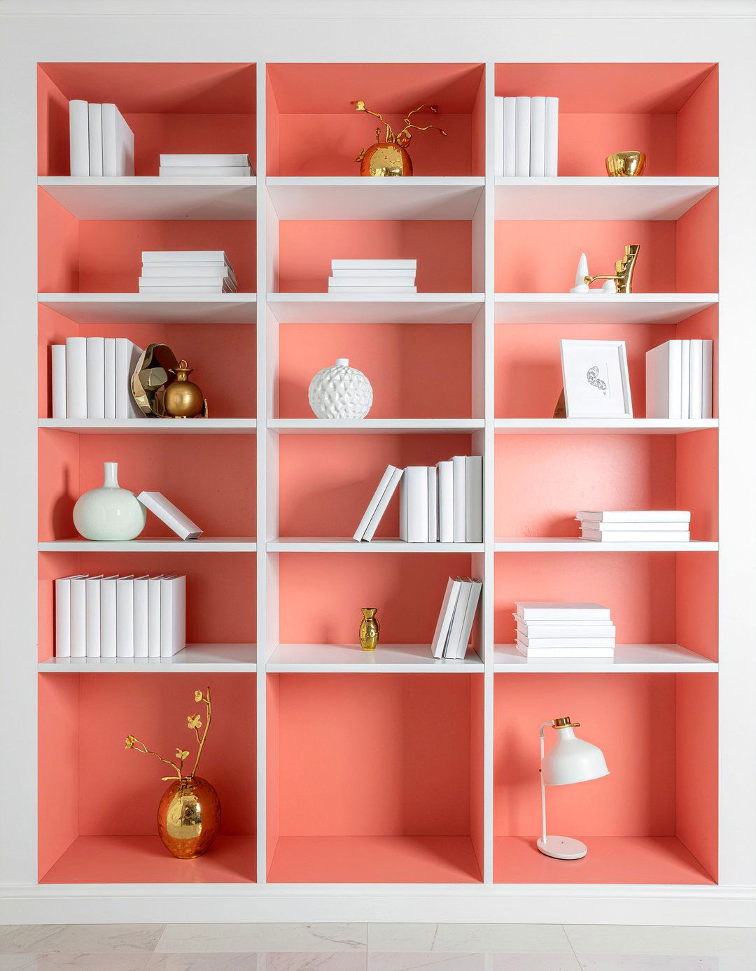 Built in shelf paint - 30 living room color blocking ideas