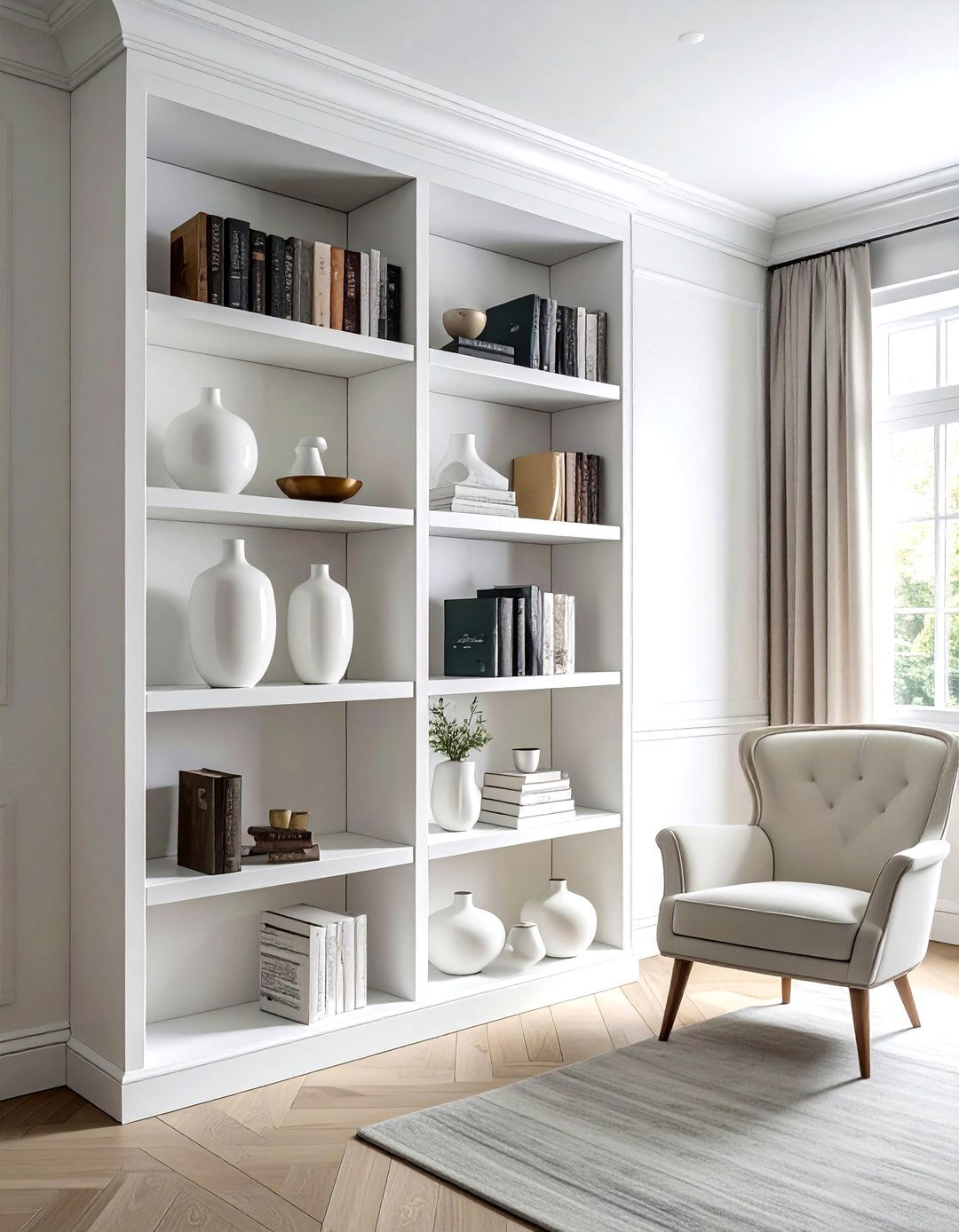 Built in shelving unit - 30 living room staging ideas