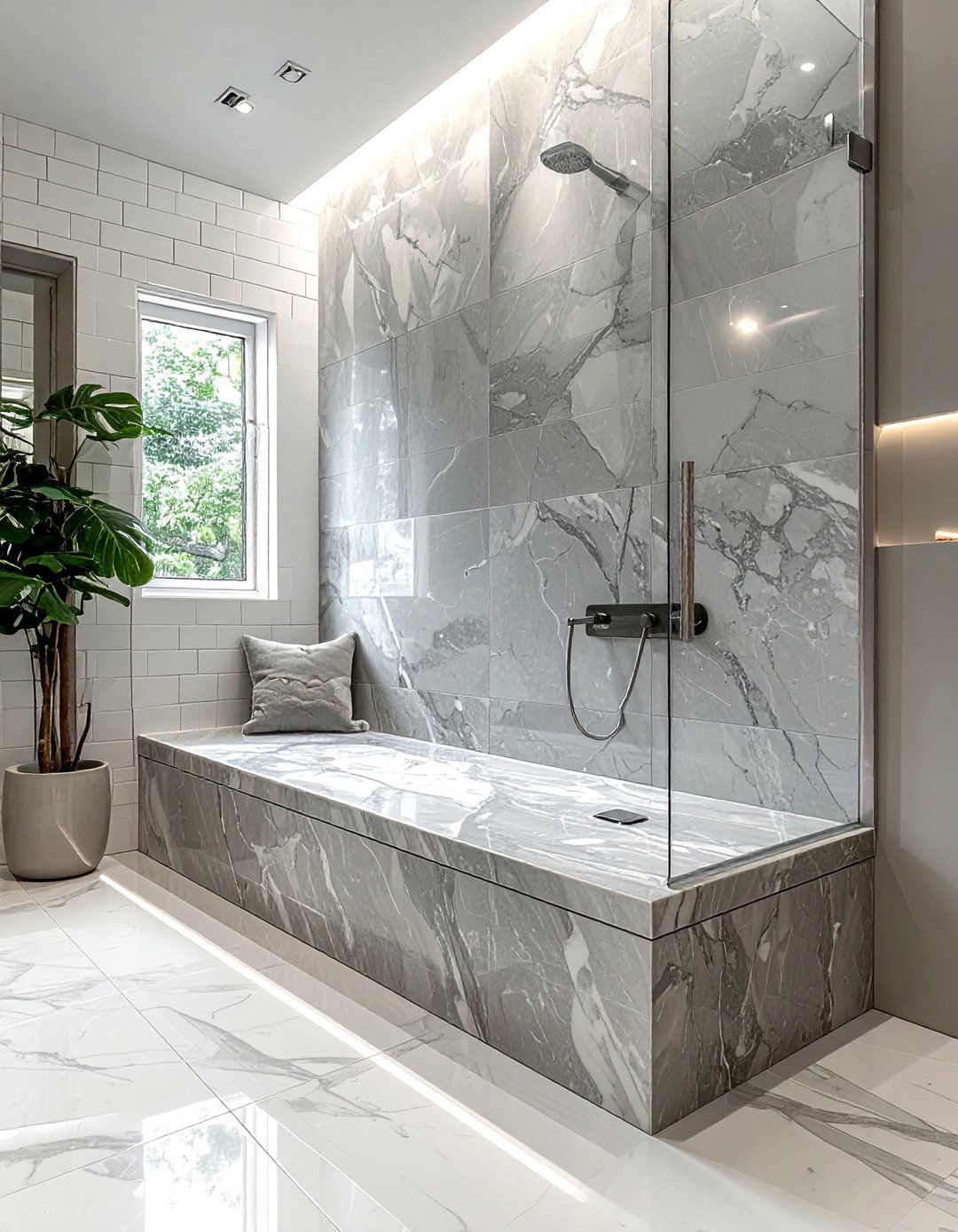 Built in shower bench - 30 bathroom seating arrangements ideas