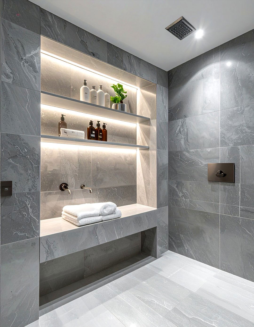 Built in shower niche - 30 bathroom space saving ideas