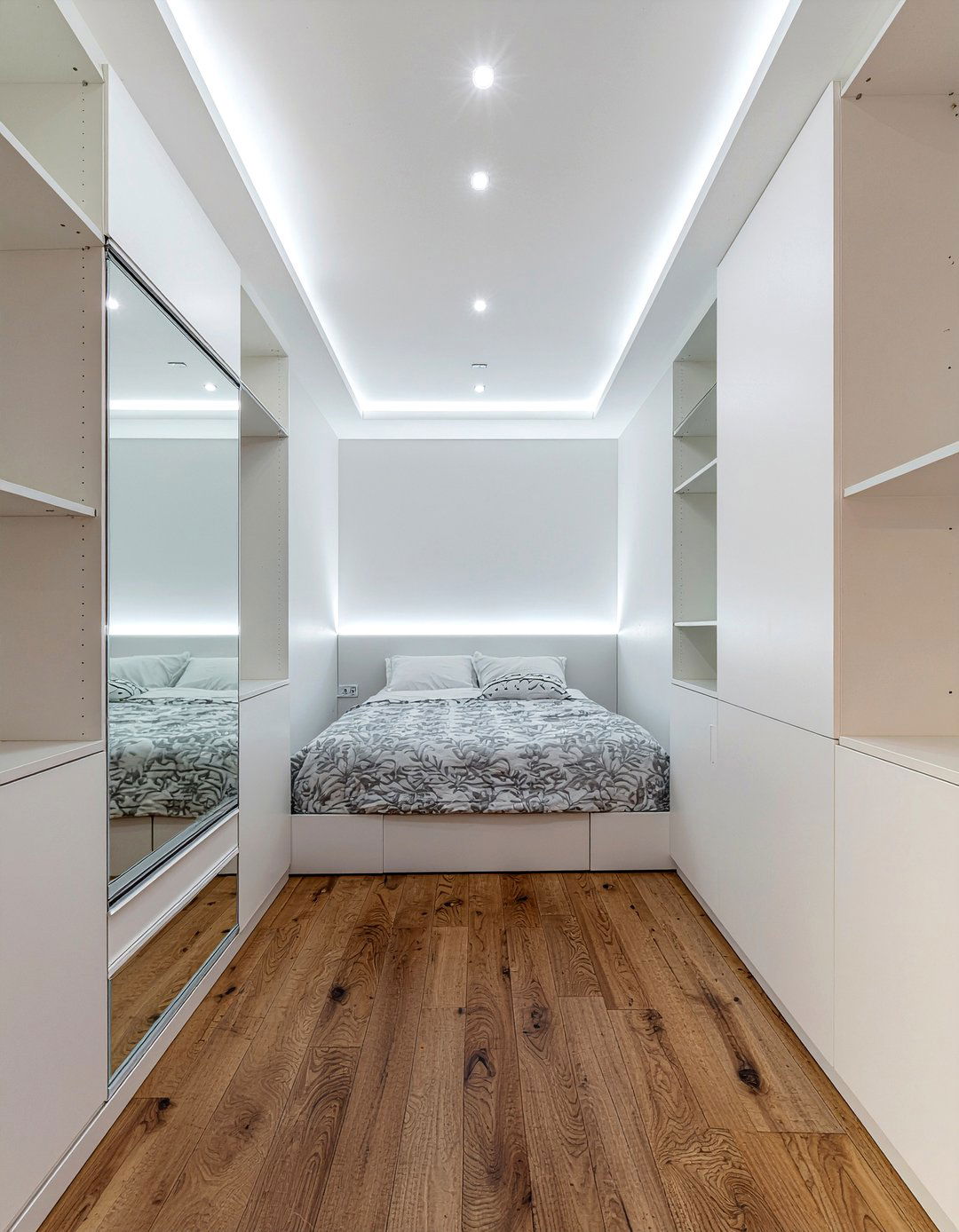 Built in wardrobe around bed - 30 tiny bedroom ideas