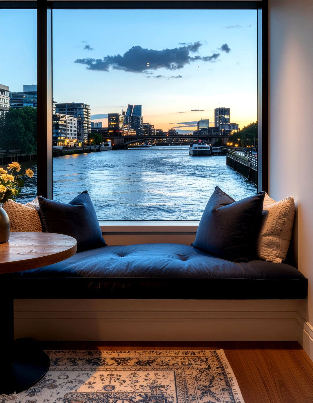 Built in window seating - 30 riverside dining room ideas