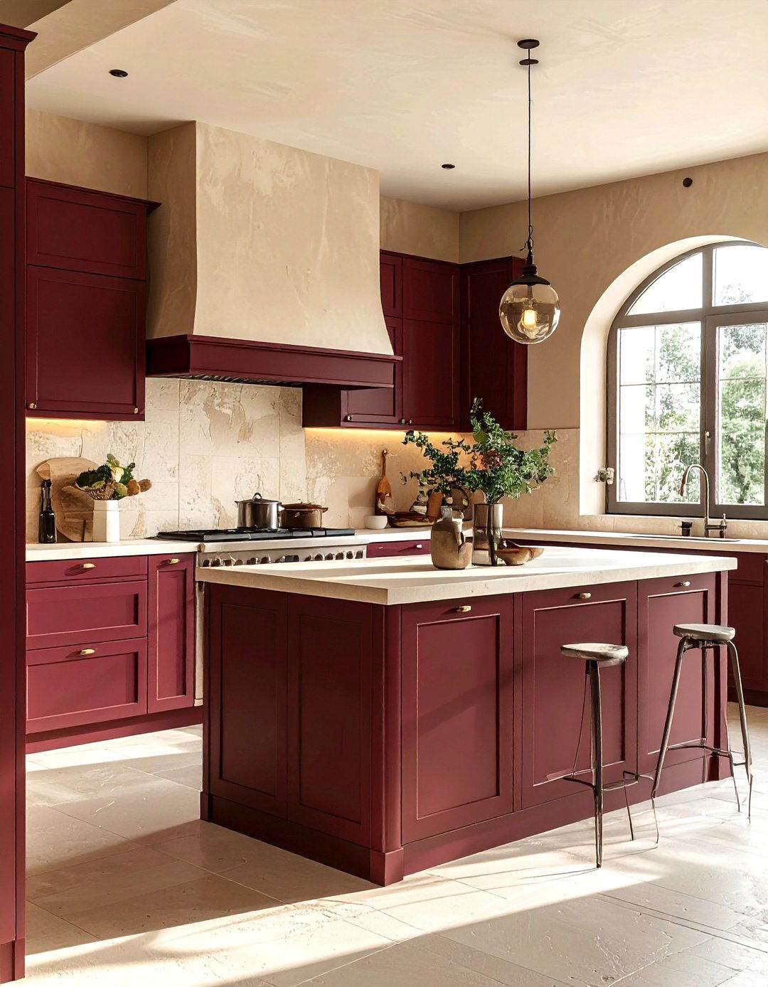 Burgundy And Beige Kitchen - 30 burgundy kitchen color schemes