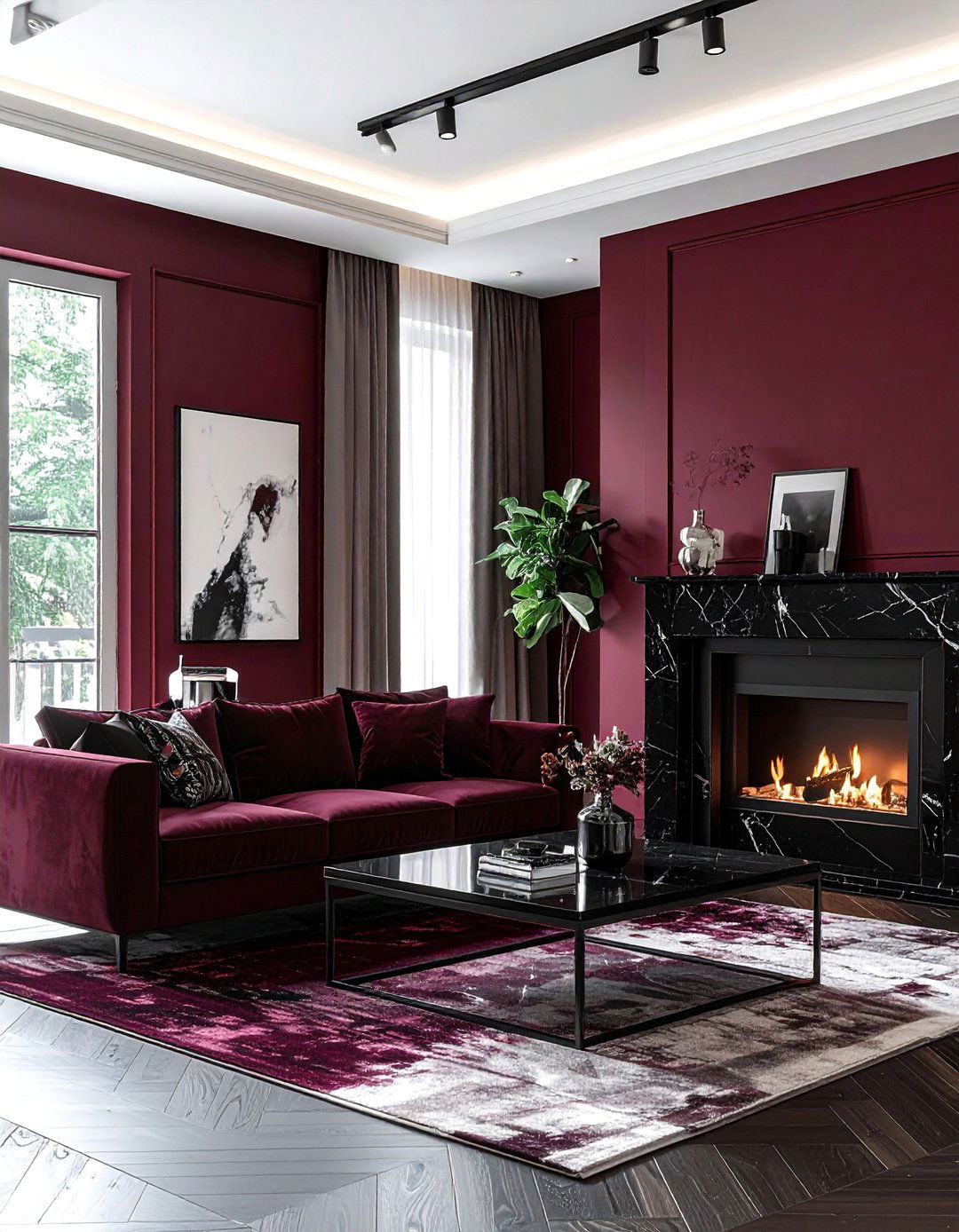 Burgundy And Black Living Room - 30 burgundy living room color schemes