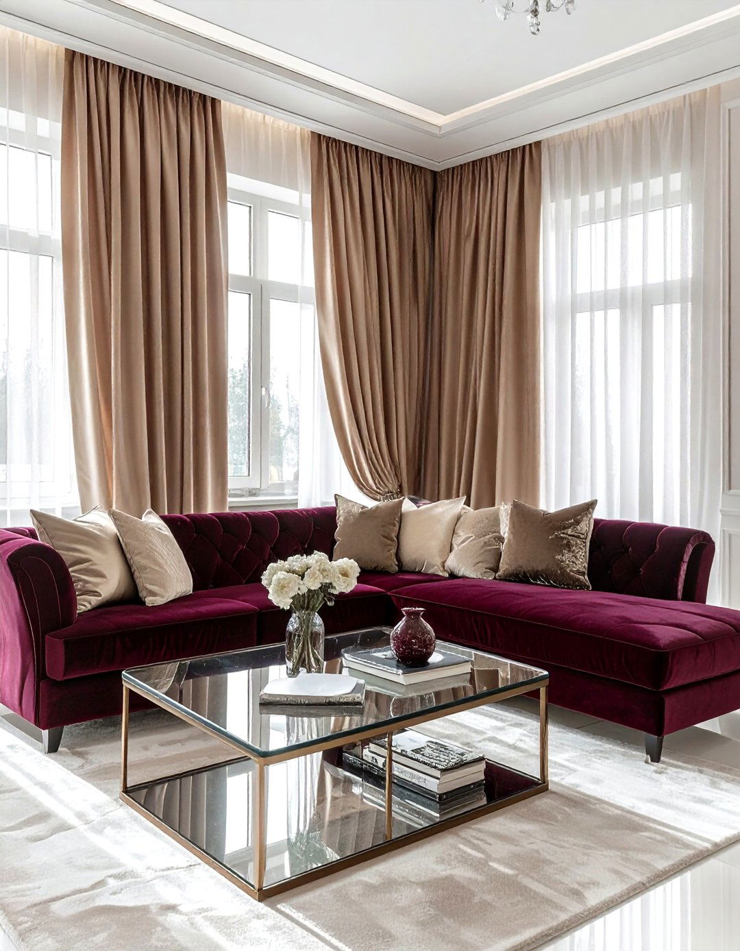 Burgundy And Champagne Living Room - 30 burgundy living room color schemes