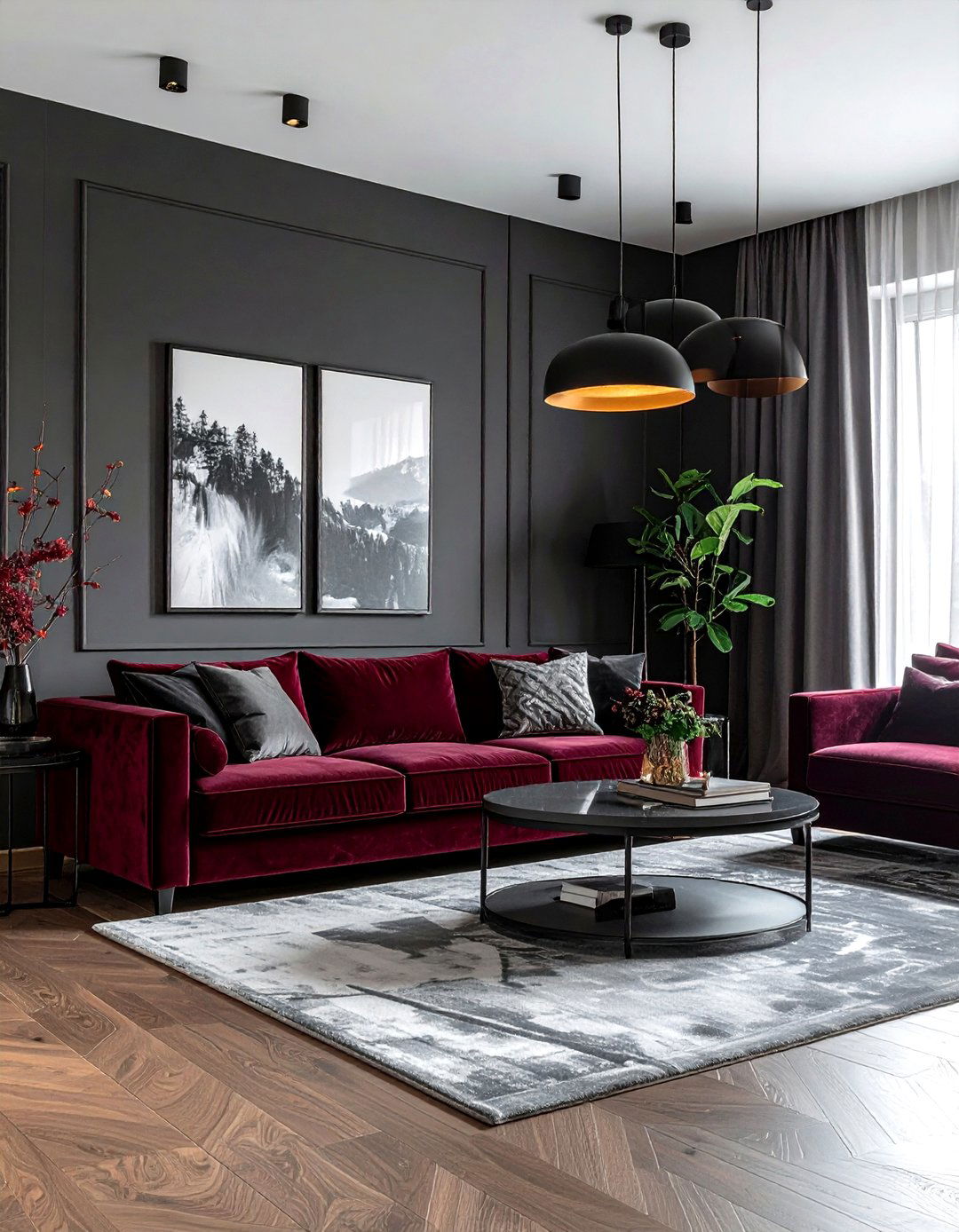Burgundy And Charcoal Living Room - 30 burgundy living room color schemes