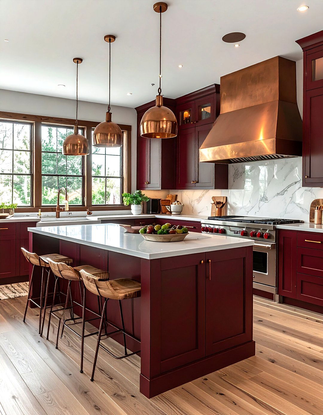 Burgundy And Copper Kitchen - 30 burgundy kitchen color schemes