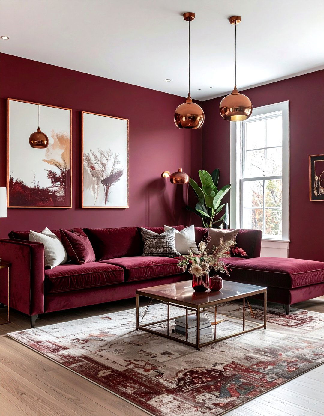 Burgundy And Copper Living Room - 30 burgundy living room color schemes
