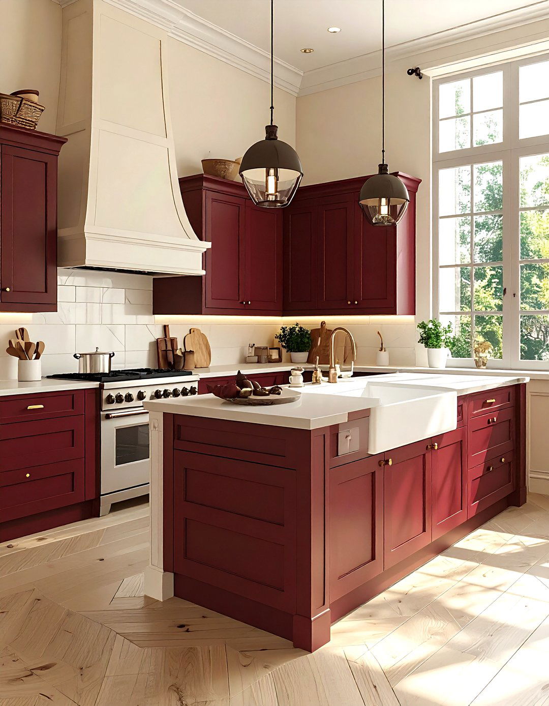 Burgundy And Cream Kitchen - 30 burgundy kitchen color schemes