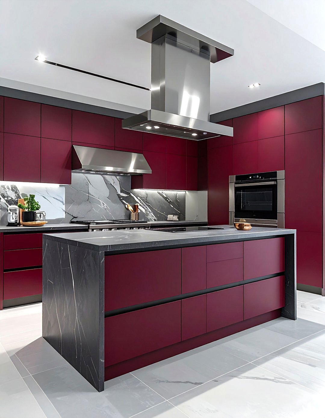 Burgundy And Grey Kitchen - 30 burgundy kitchen color schemes