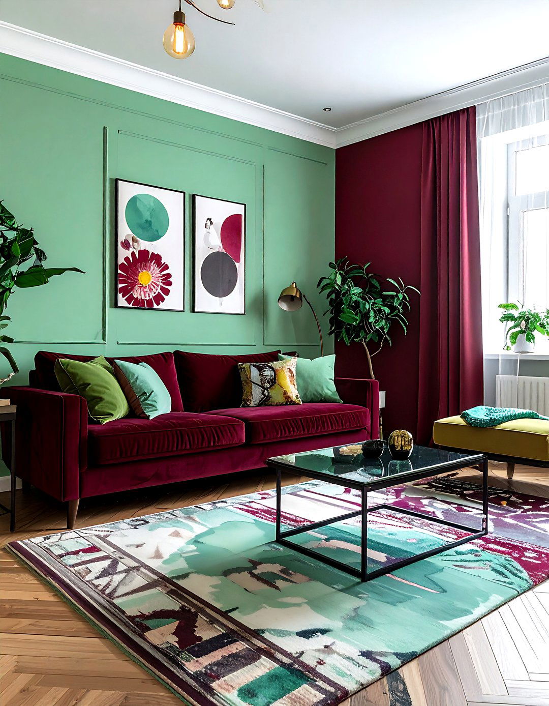 Burgundy And Mint Green Living Room - 30 burgundy living room color schemes