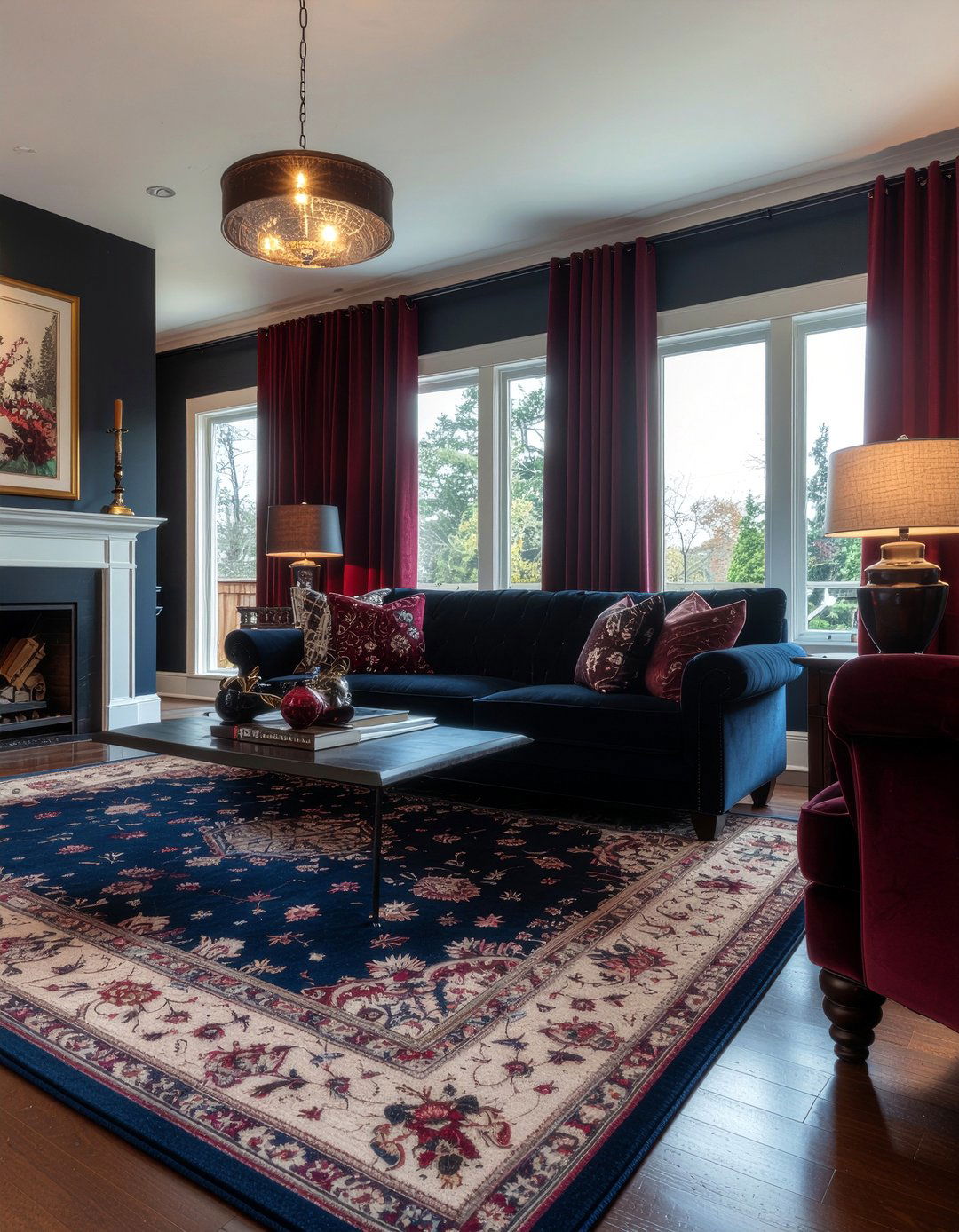 Burgundy And Navy Living Room - 30 burgundy living room ideas