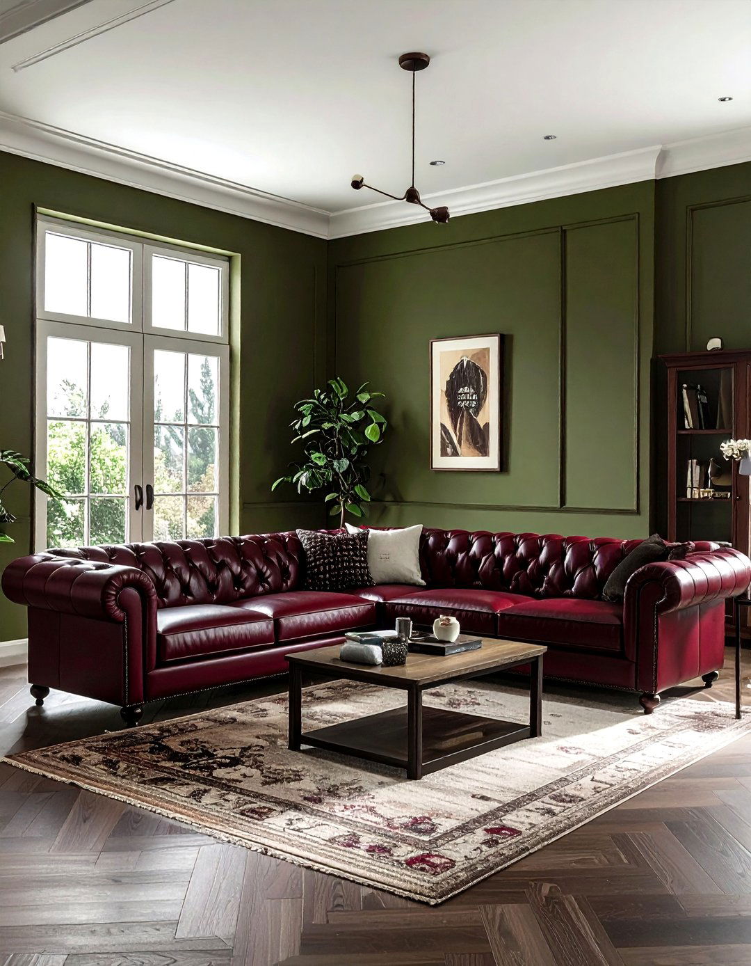 Burgundy And Olive Green Living Room - 30 burgundy living room color schemes