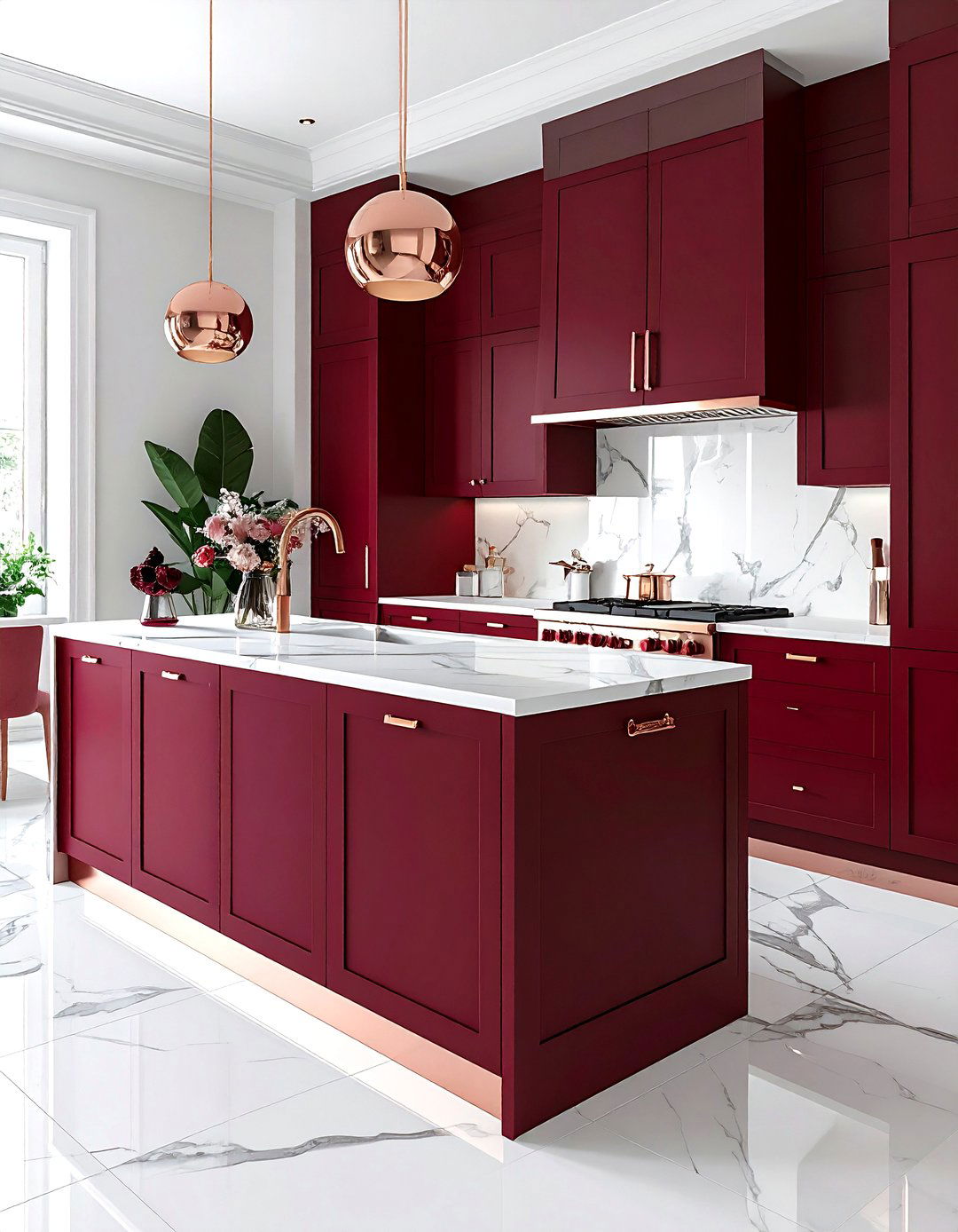 Burgundy And Rose Gold Kitchen - 30 burgundy kitchen color schemes