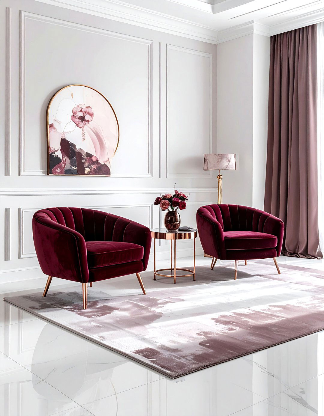 Burgundy And Rose Gold Living Room - 30 burgundy living room color schemes