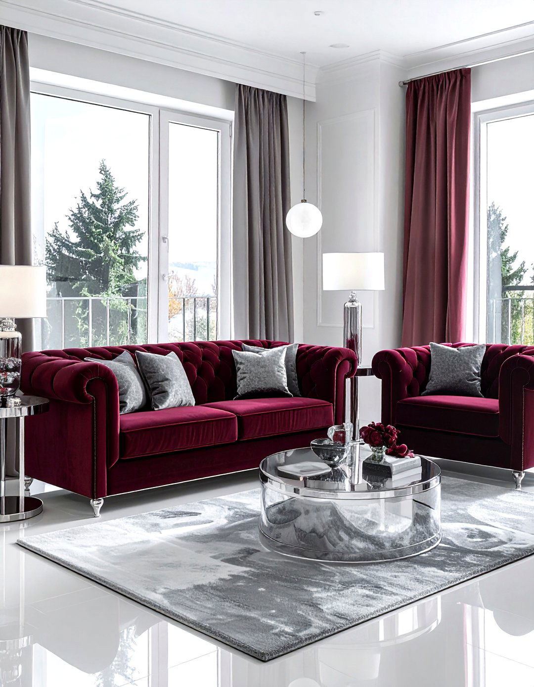 Burgundy And Silver Living Room - 30 burgundy living room color schemes