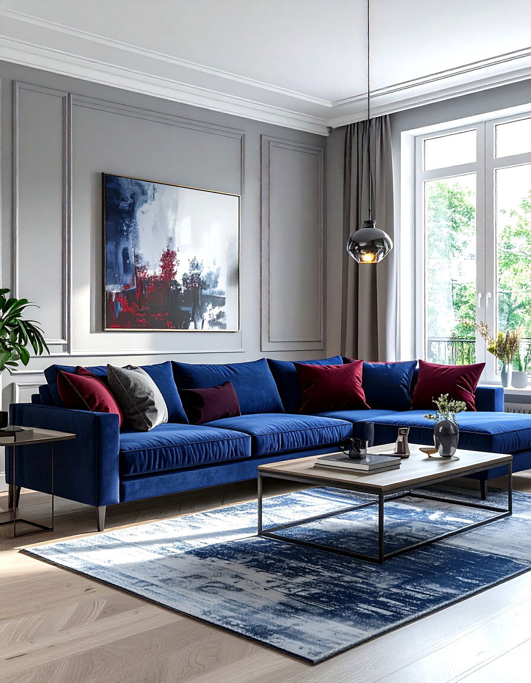 Burgundy And Slate Blue Living Room - 30 burgundy living room color schemes