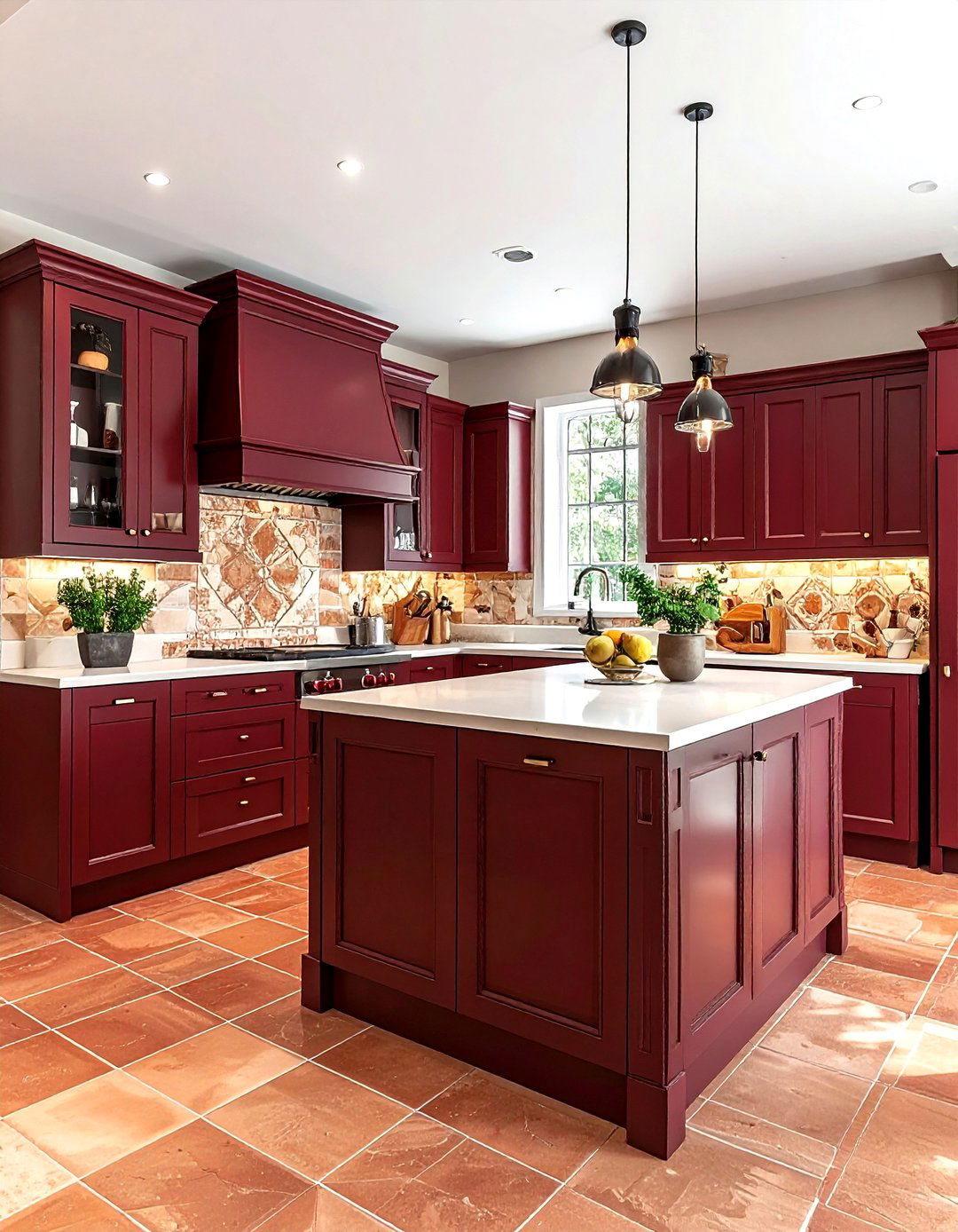 Burgundy And Terracotta Kitchen - 30 burgundy kitchen color schemes