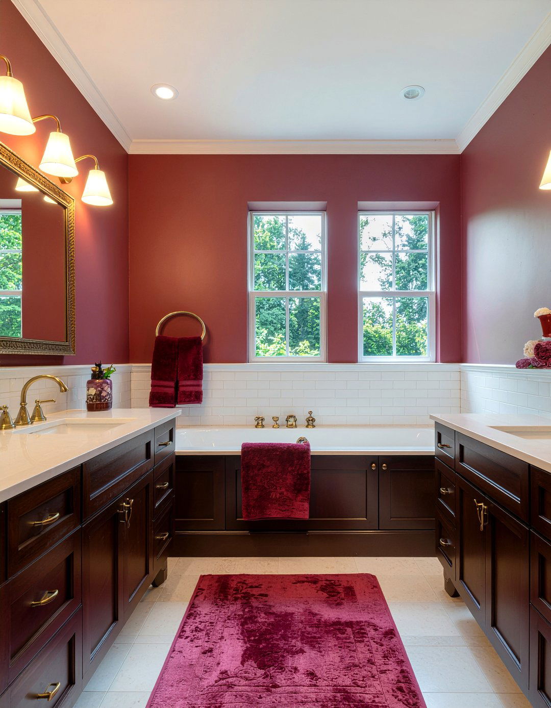 Burgundy Bathroom - 30 bathroom towel color ideas