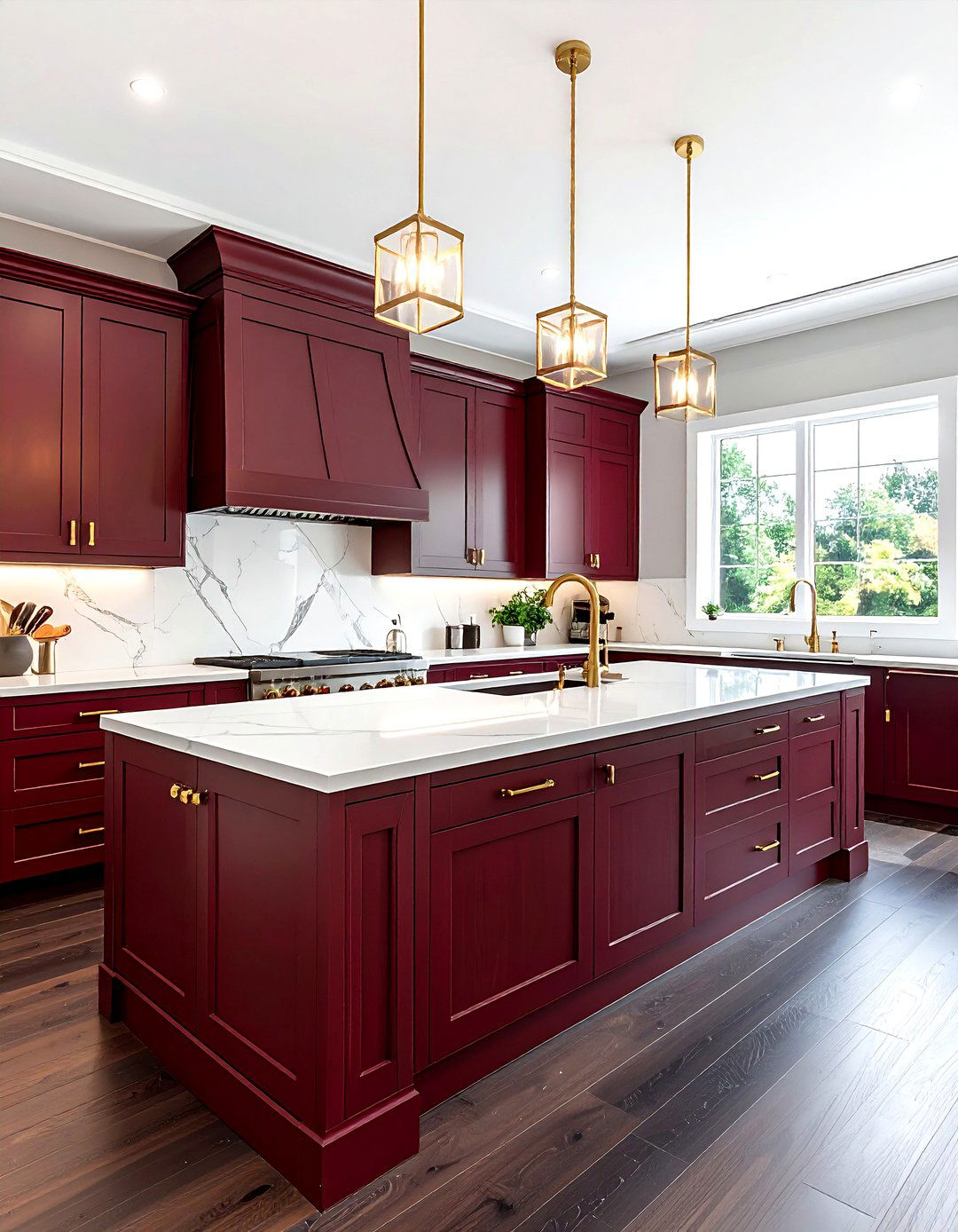 Burgundy Kitchen Cabinets - 30 kitchen paint ideas