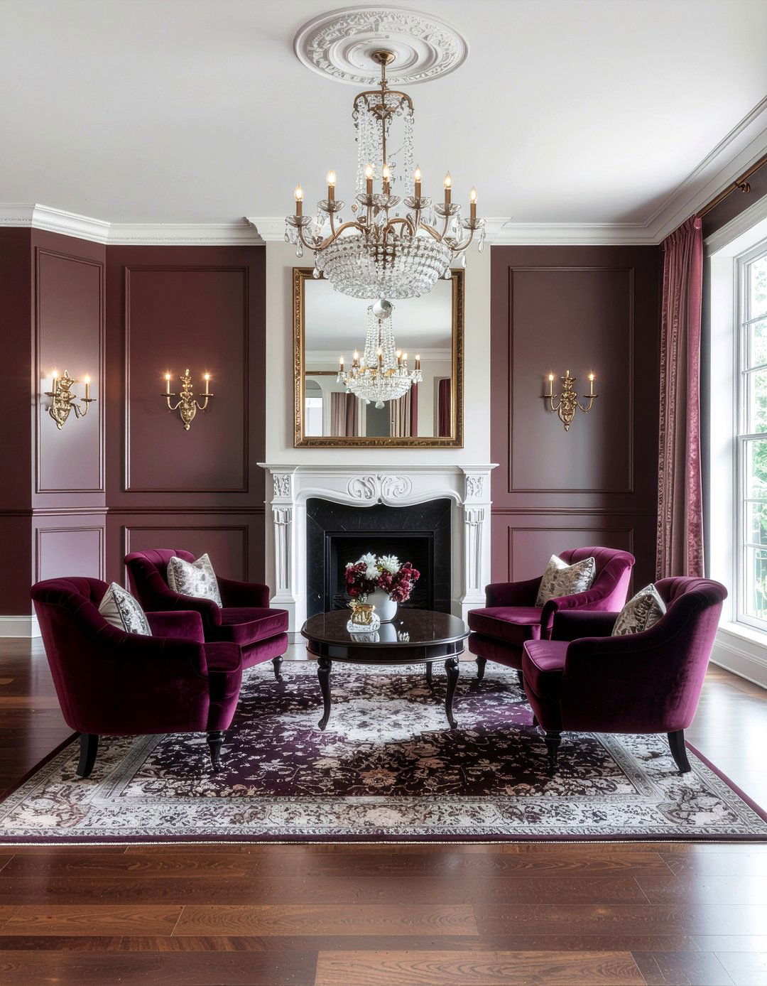 Burgundy Living Room - 30 jewel toned living room ideas