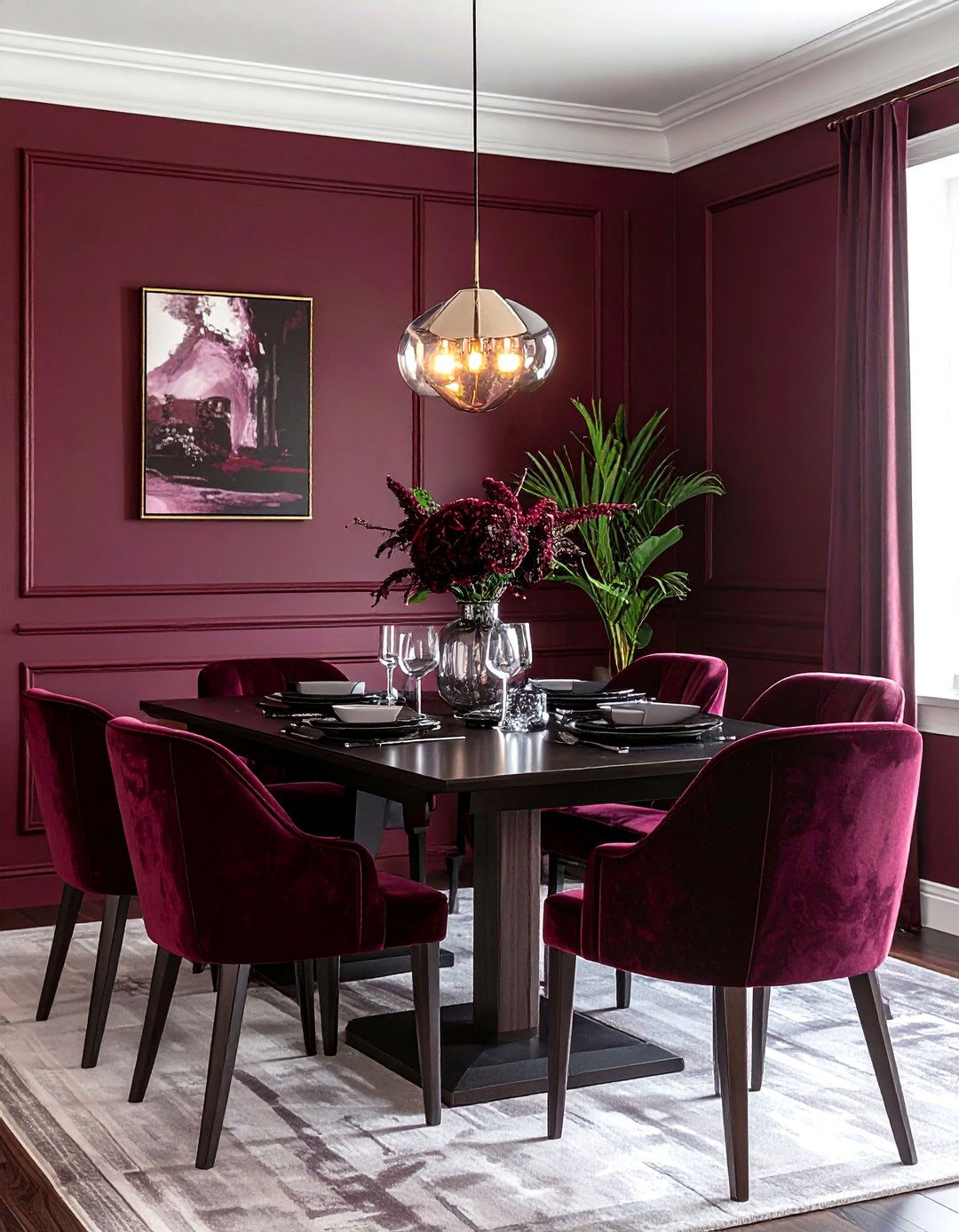 Burgundy and Plum Dining Room - 30 burgundy dining room color schemes