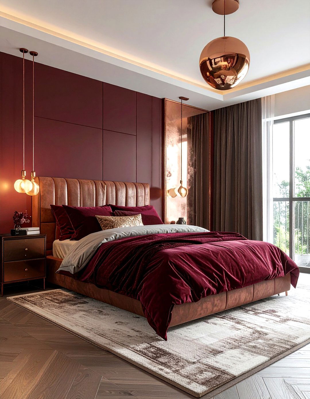 Burgundy and copper bedroom - 30 burgundy bedroom color schemes