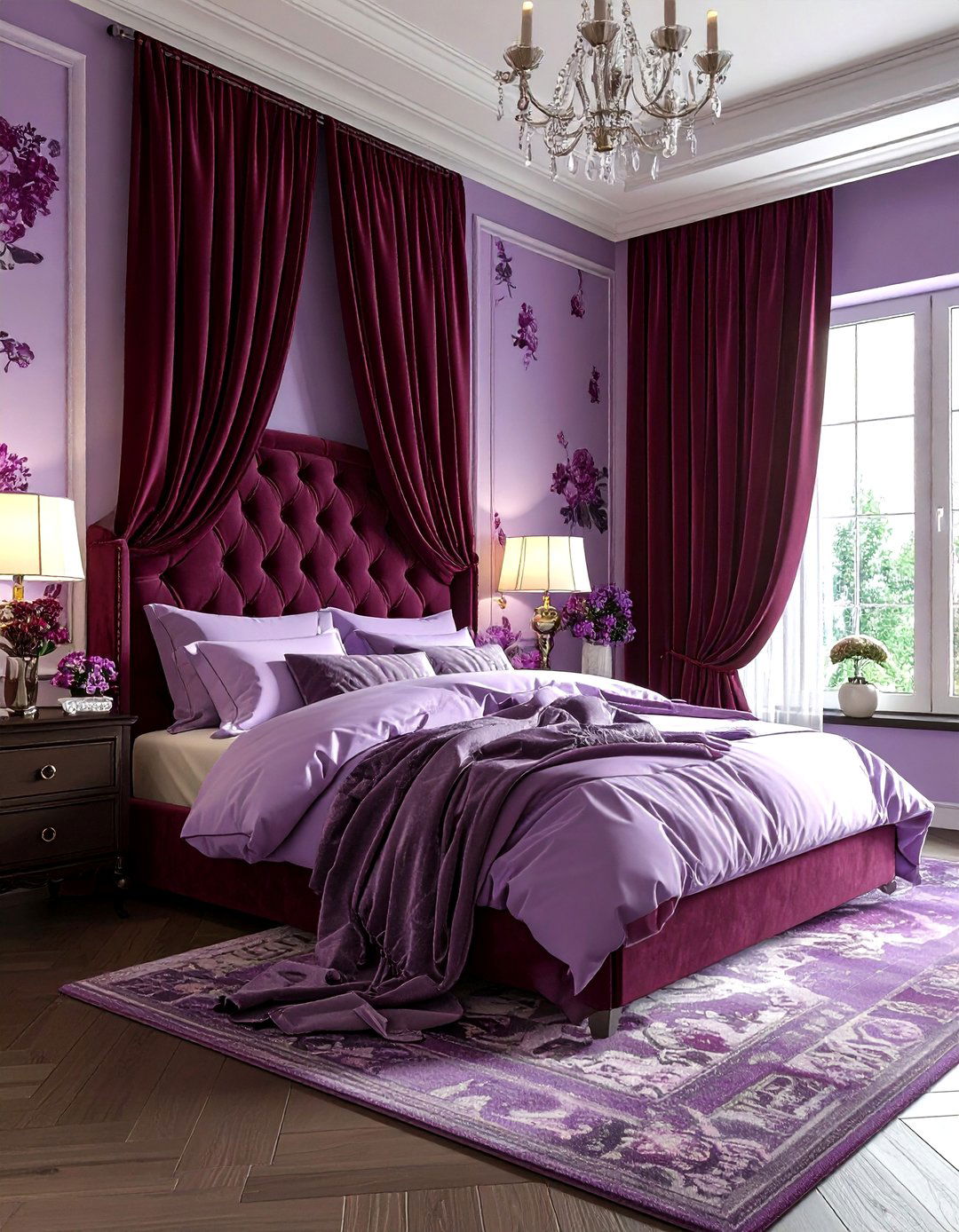 Burgundy and lavender bedroom - 30 burgundy bedroom color schemes