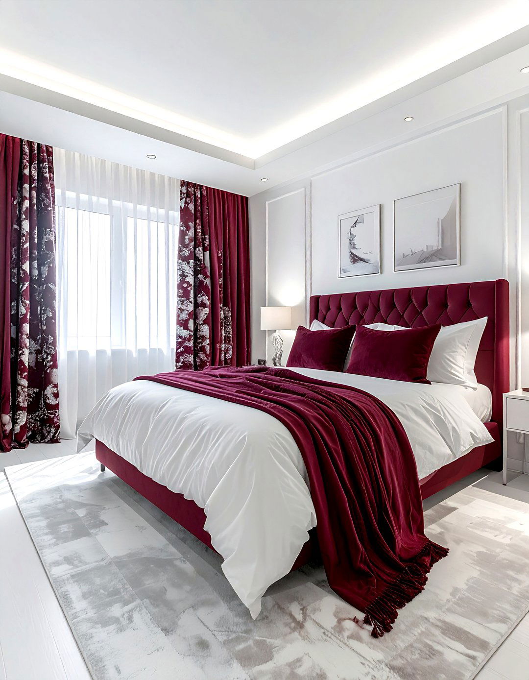 Burgundy and white bedroom - 30 burgundy bedroom color schemes