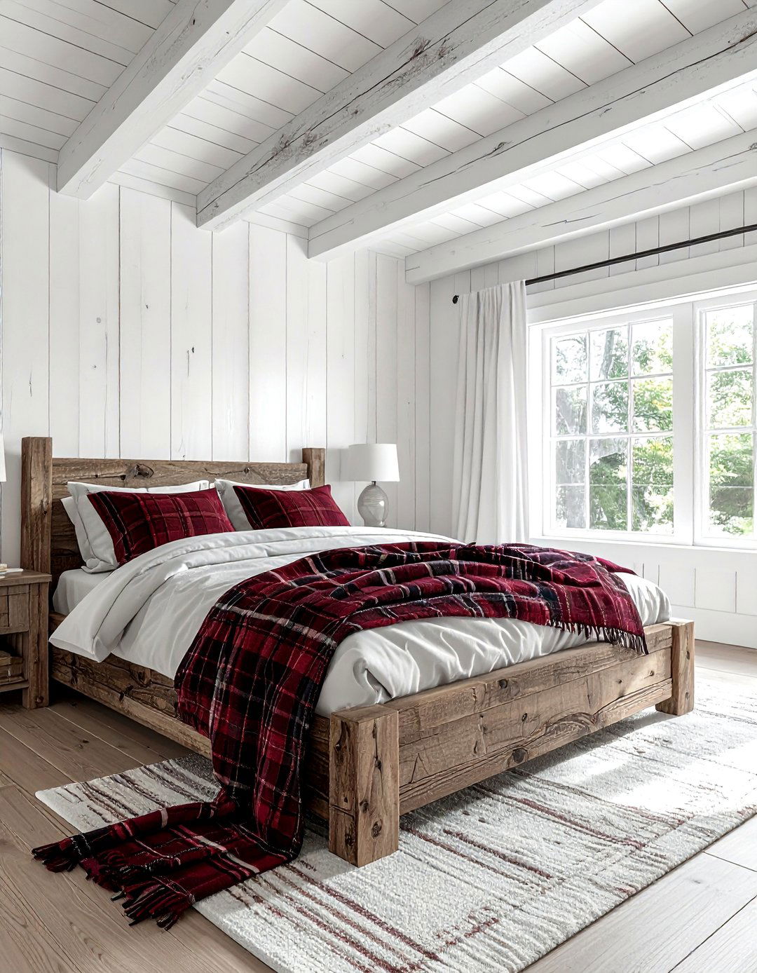 Burgundy and white rustic bedroom - 30 burgundy and white bedroom ideas