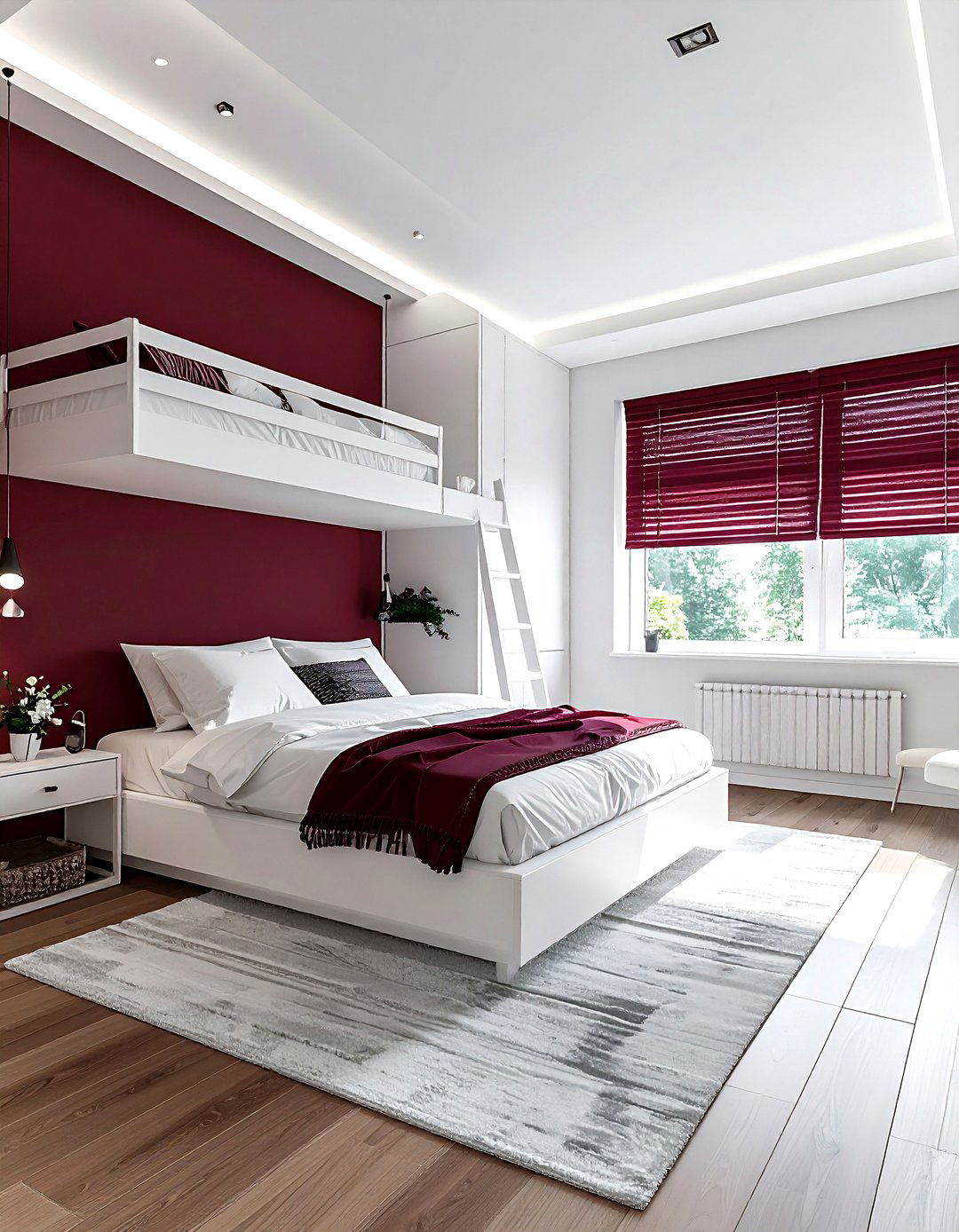 Burgundy and white small bedroom - 30 burgundy and white bedroom ideas