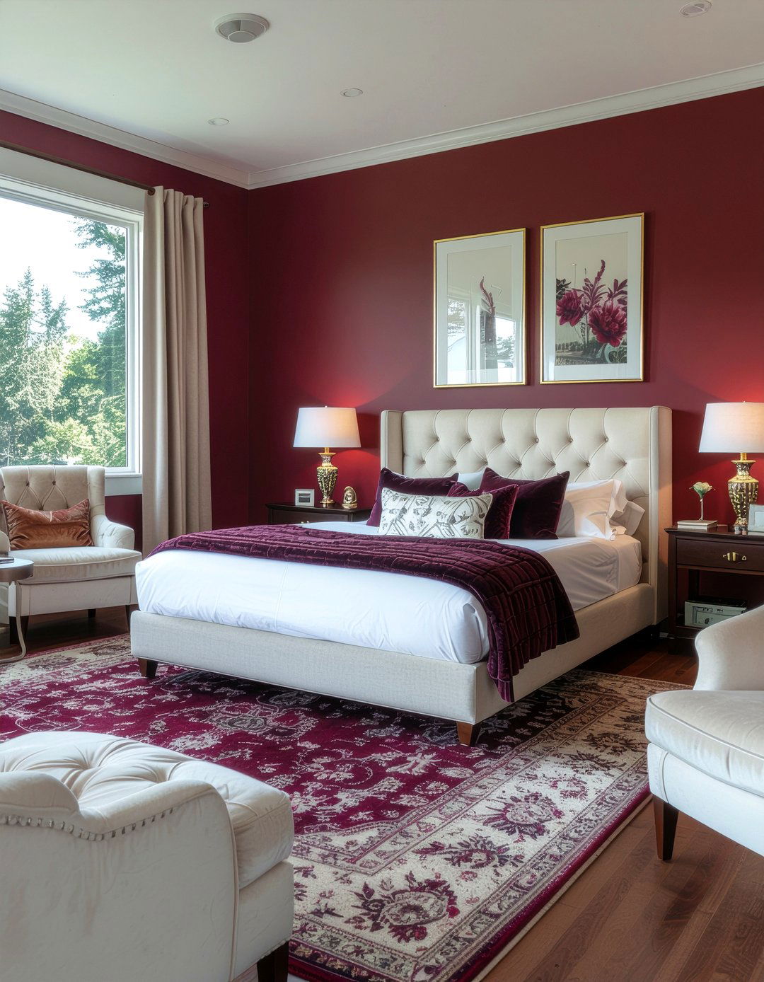 Burgundy bedroom - 30 jewel toned bedroom ideas