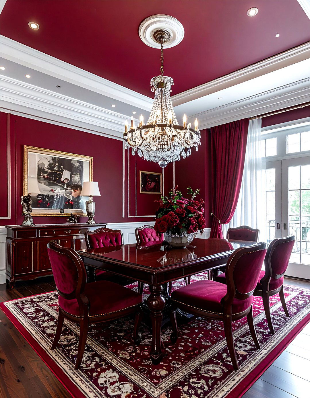 Burgundy dining area - 30 cool paint color ideas