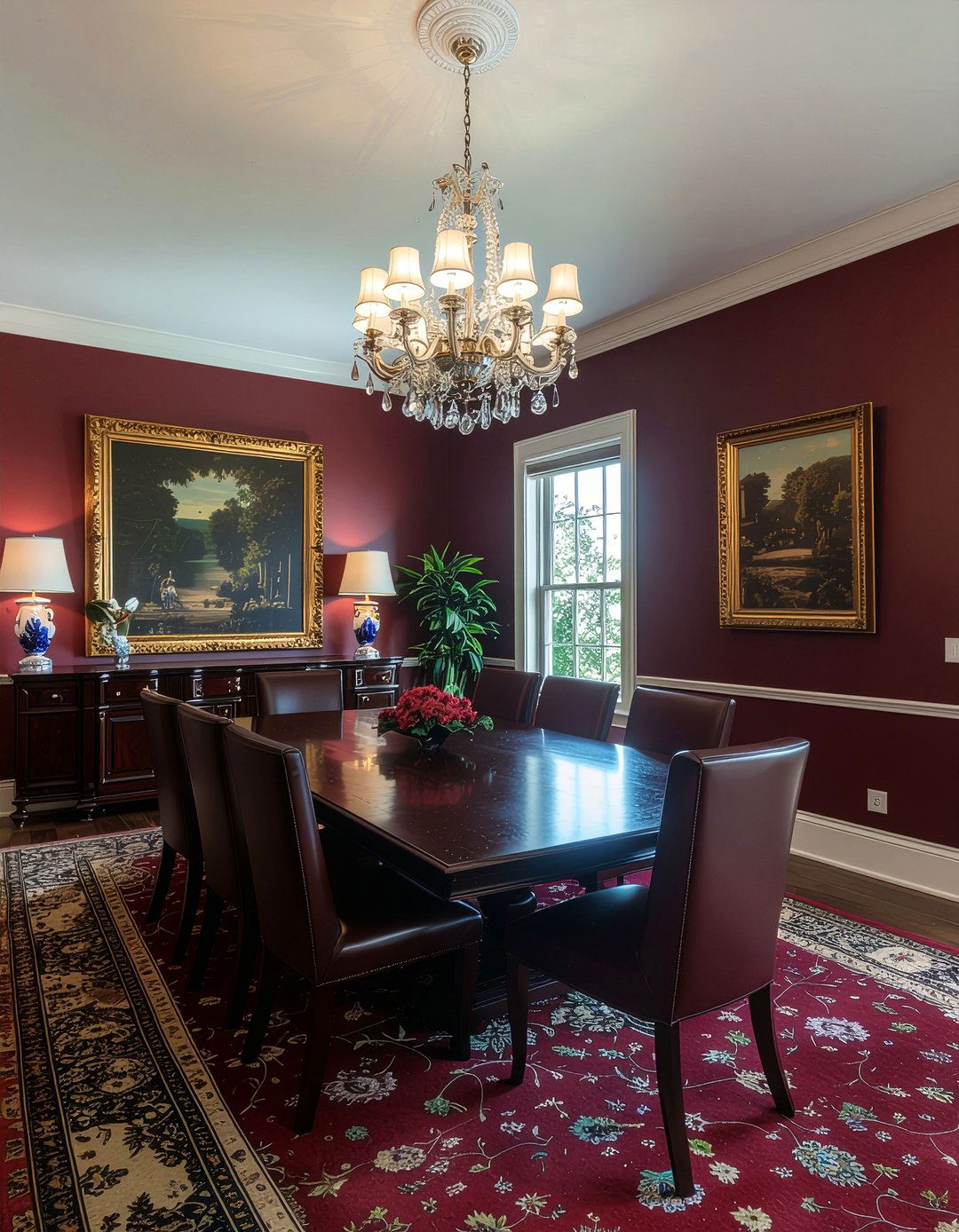 Burgundy dining room - 30 dining room color ideas