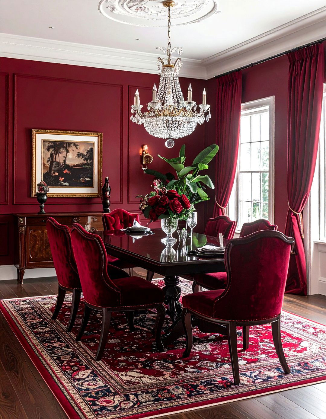 Burgundy dining room - 30 dining room paint colors