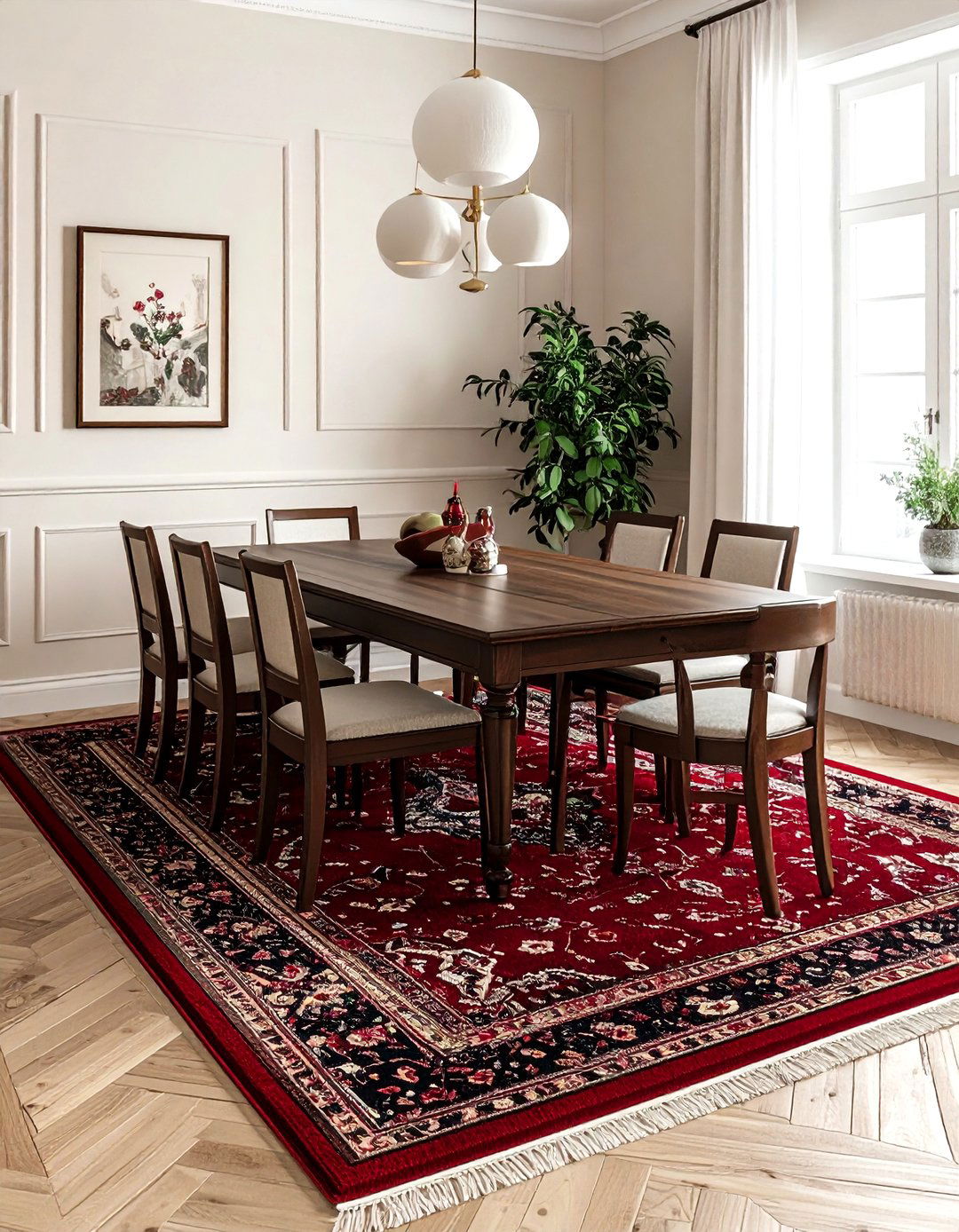 Burgundy dining room rug - 30 burgundy dining room ideas