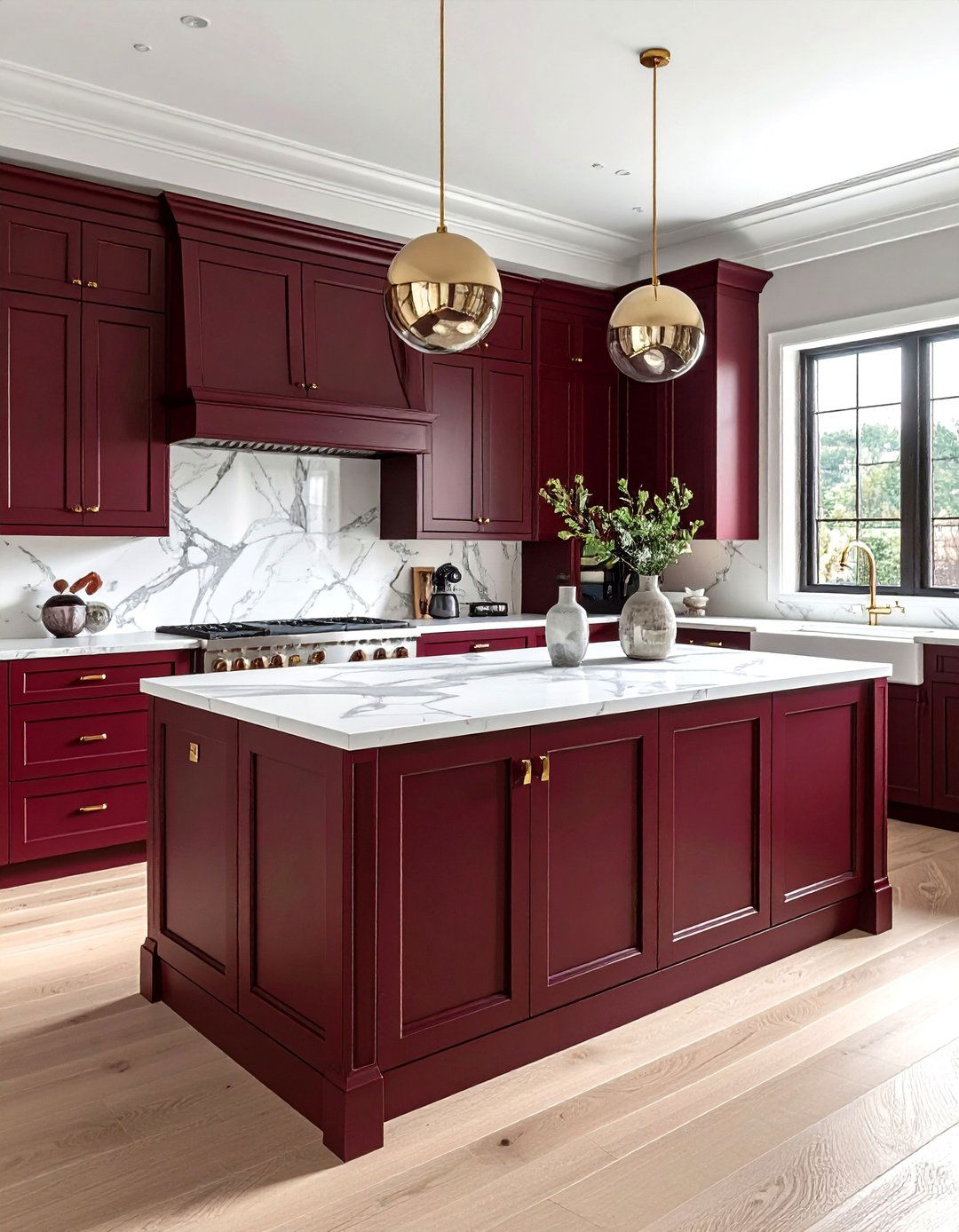Burgundy kitchen cabinets - 30 burgundy kitchen ideas