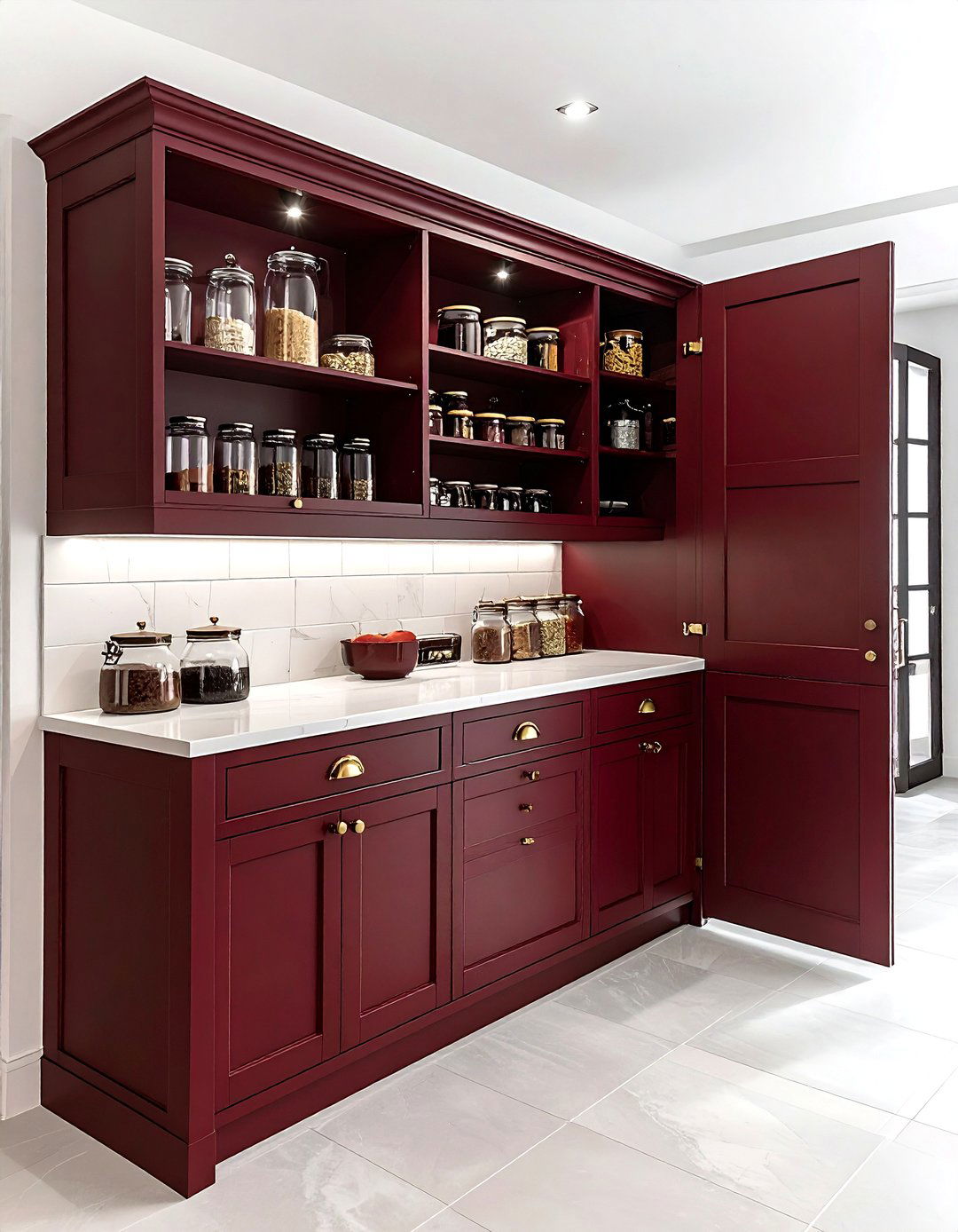 Burgundy kitchen pantry - 30 burgundy kitchen ideas
