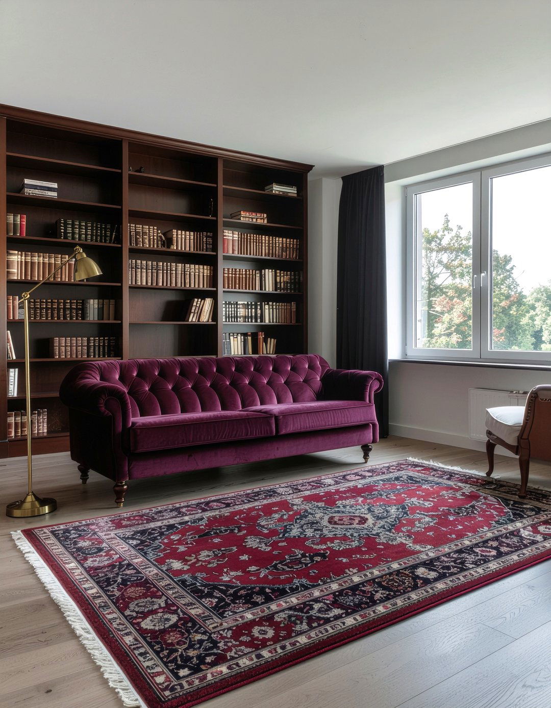 Burgundy velvet couch - 30 velvet sofa living room ideas